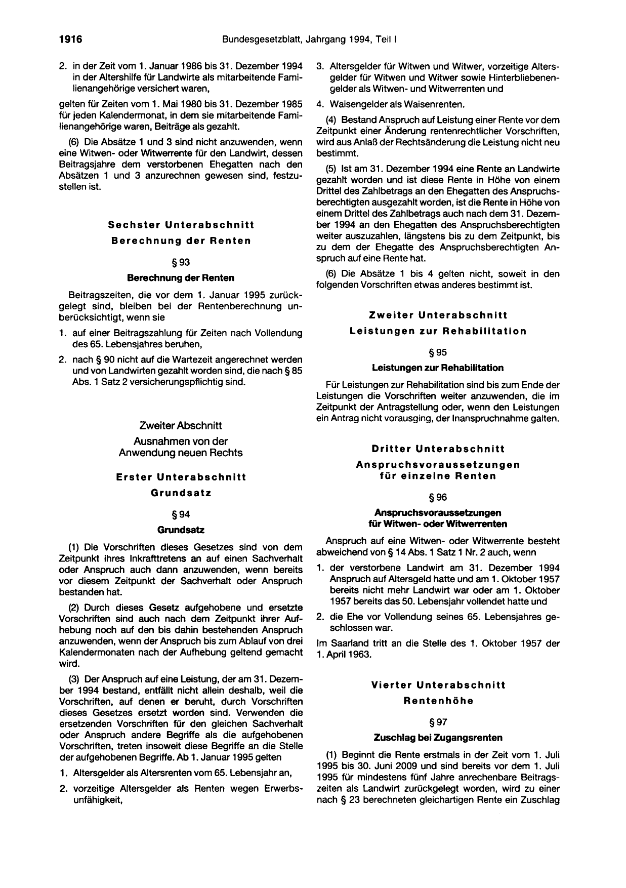 BGBl. 1994, Seite 1916 — Originalseite als Abbildung