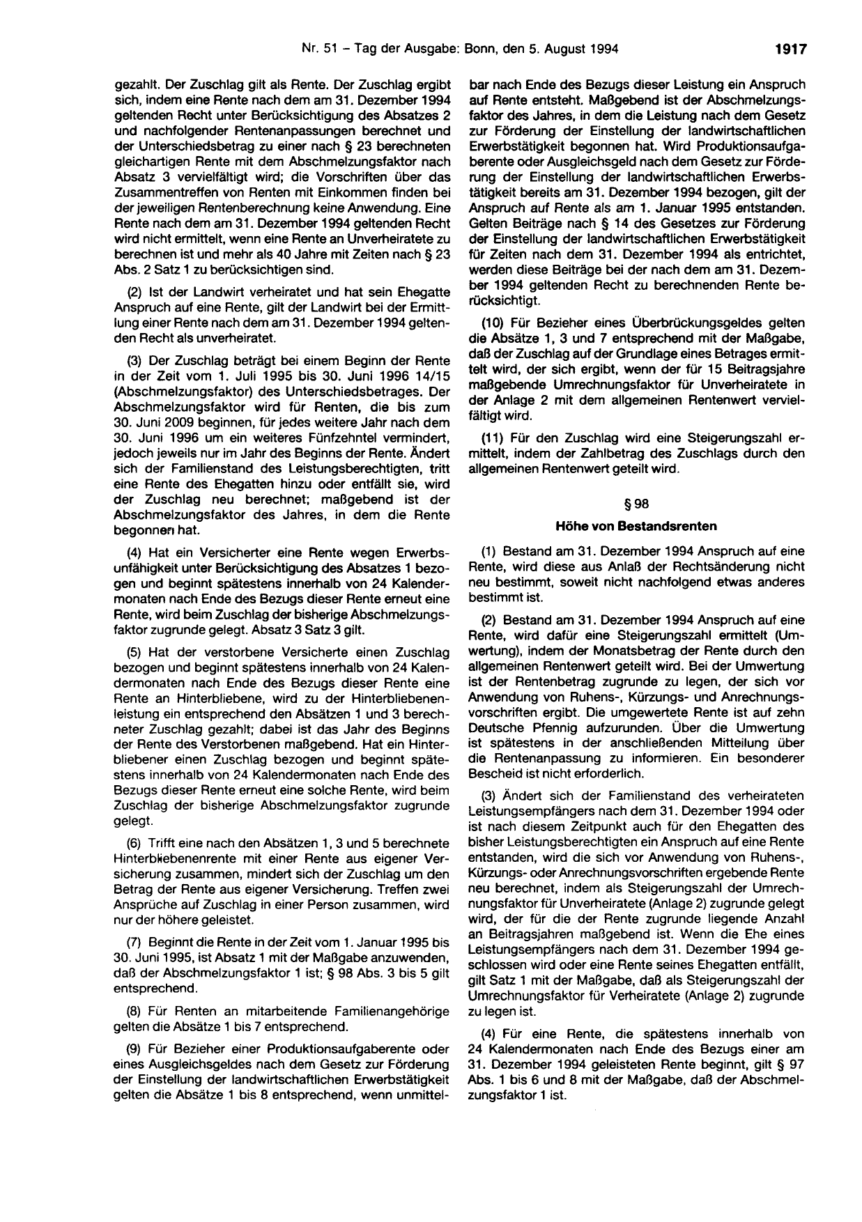 BGBl. 1994, Seite 1917 — Originalseite als Abbildung