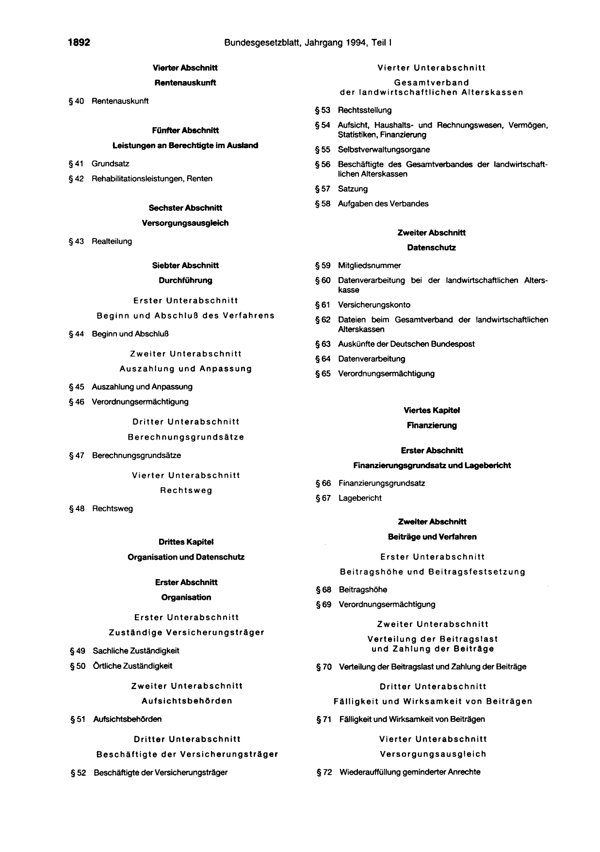 BGBl. 1994, Seite 1892 — Originalseite als Abbildung
