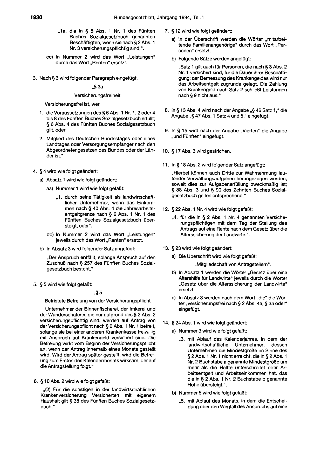 BGBl. 1994, Seite 1930 — Originalseite als Abbildung