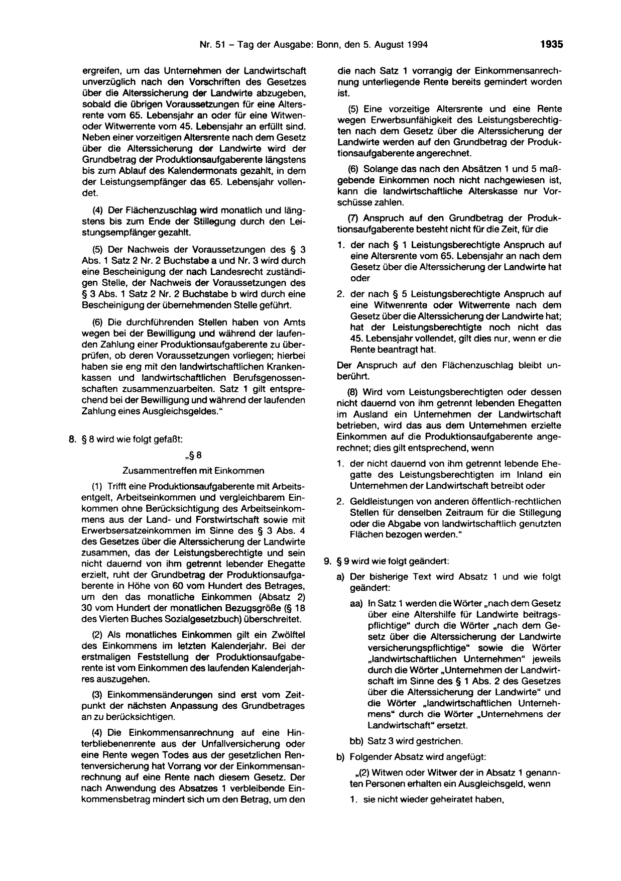 BGBl. 1994, Seite 1935 — Originalseite als Abbildung