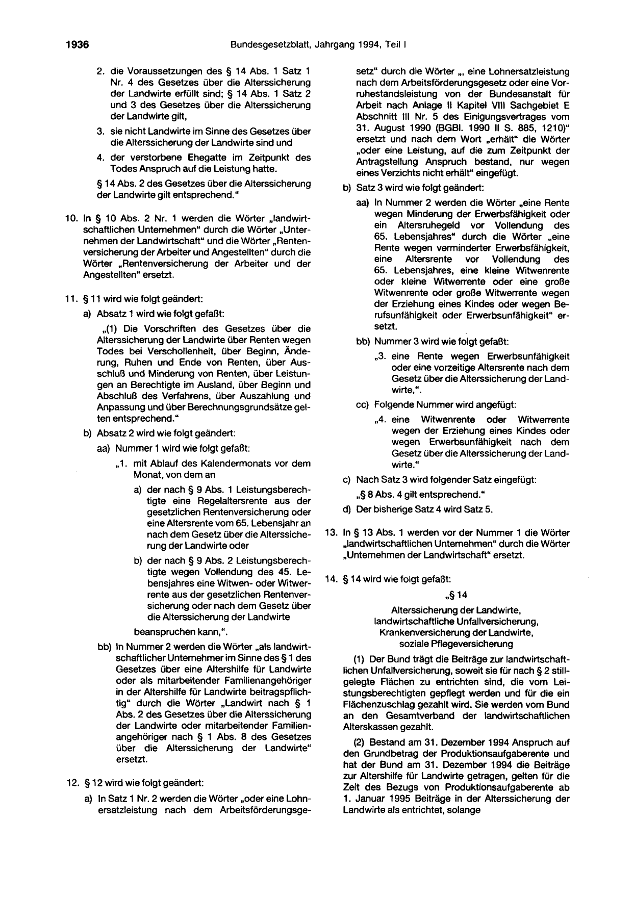 BGBl. 1994, Seite 1936 — Originalseite als Abbildung