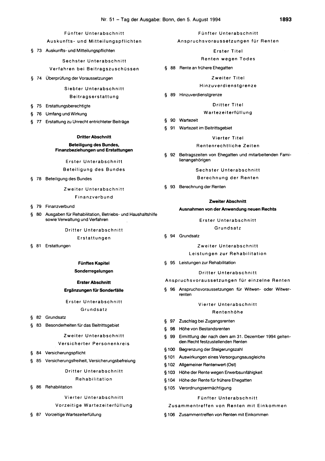 BGBl. 1994, Seite 1893 — Originalseite als Abbildung