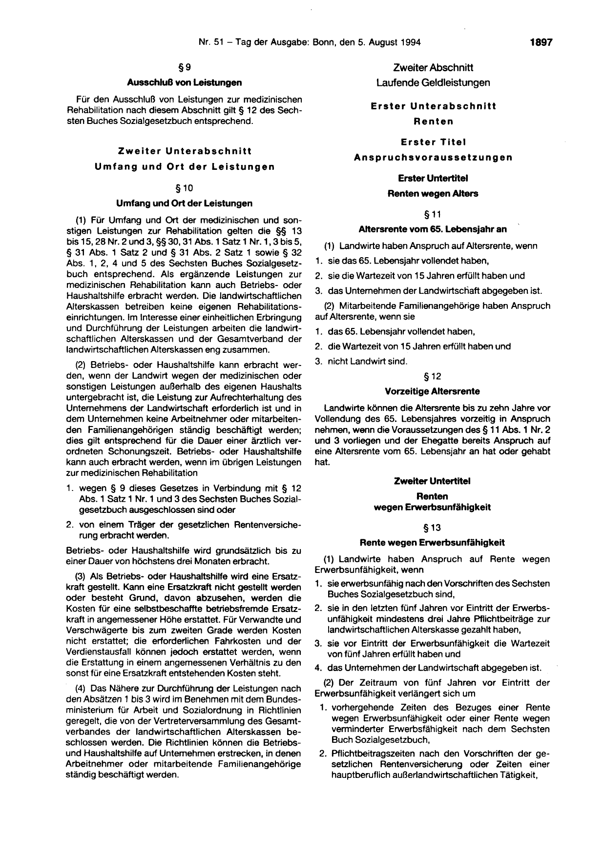 BGBl. 1994, Seite 1897 — Originalseite als Abbildung
