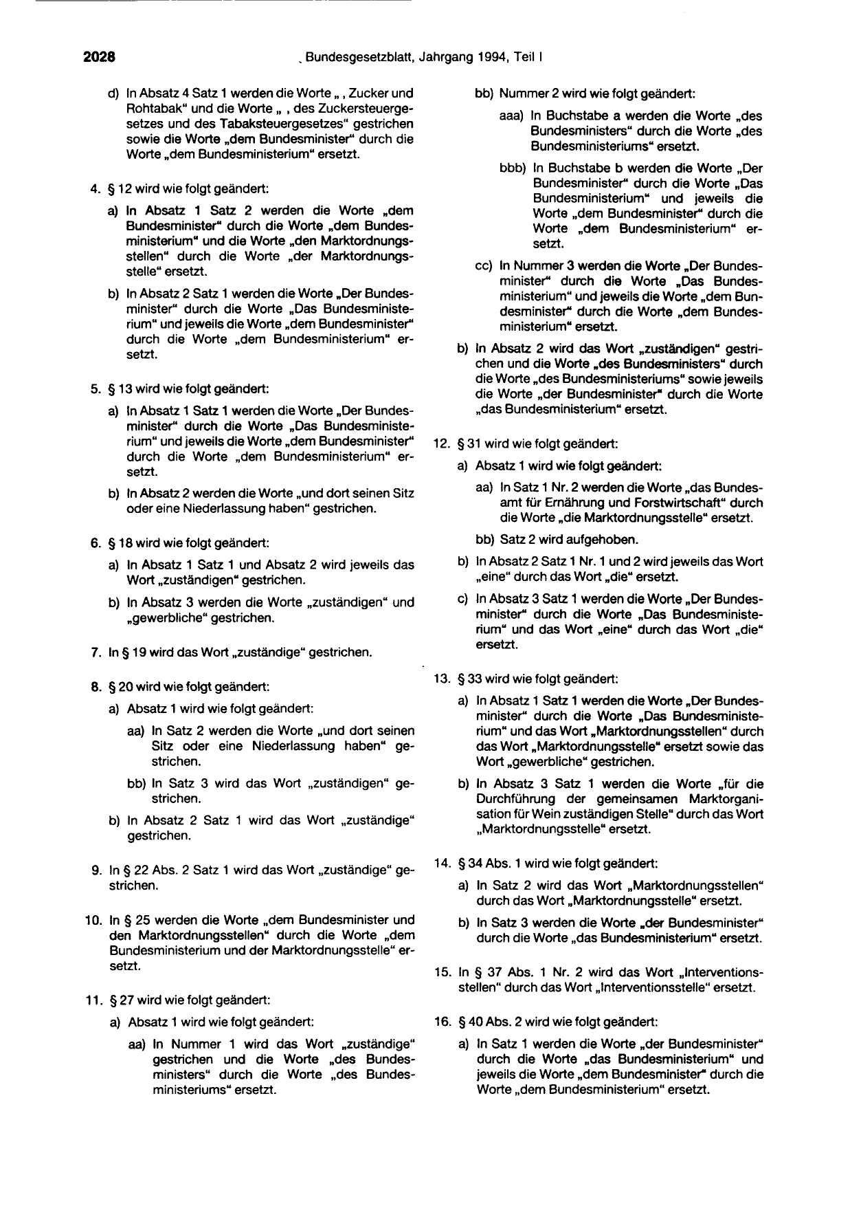 BGBl. 1994, Seite 2028 — Originalseite als Abbildung