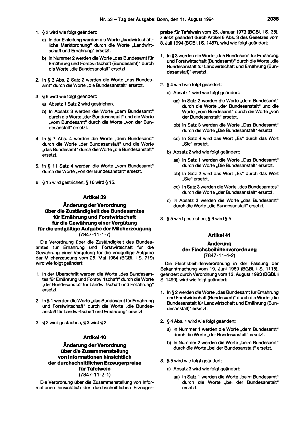 BGBl. 1994, Seite 2035 — Originalseite als Abbildung