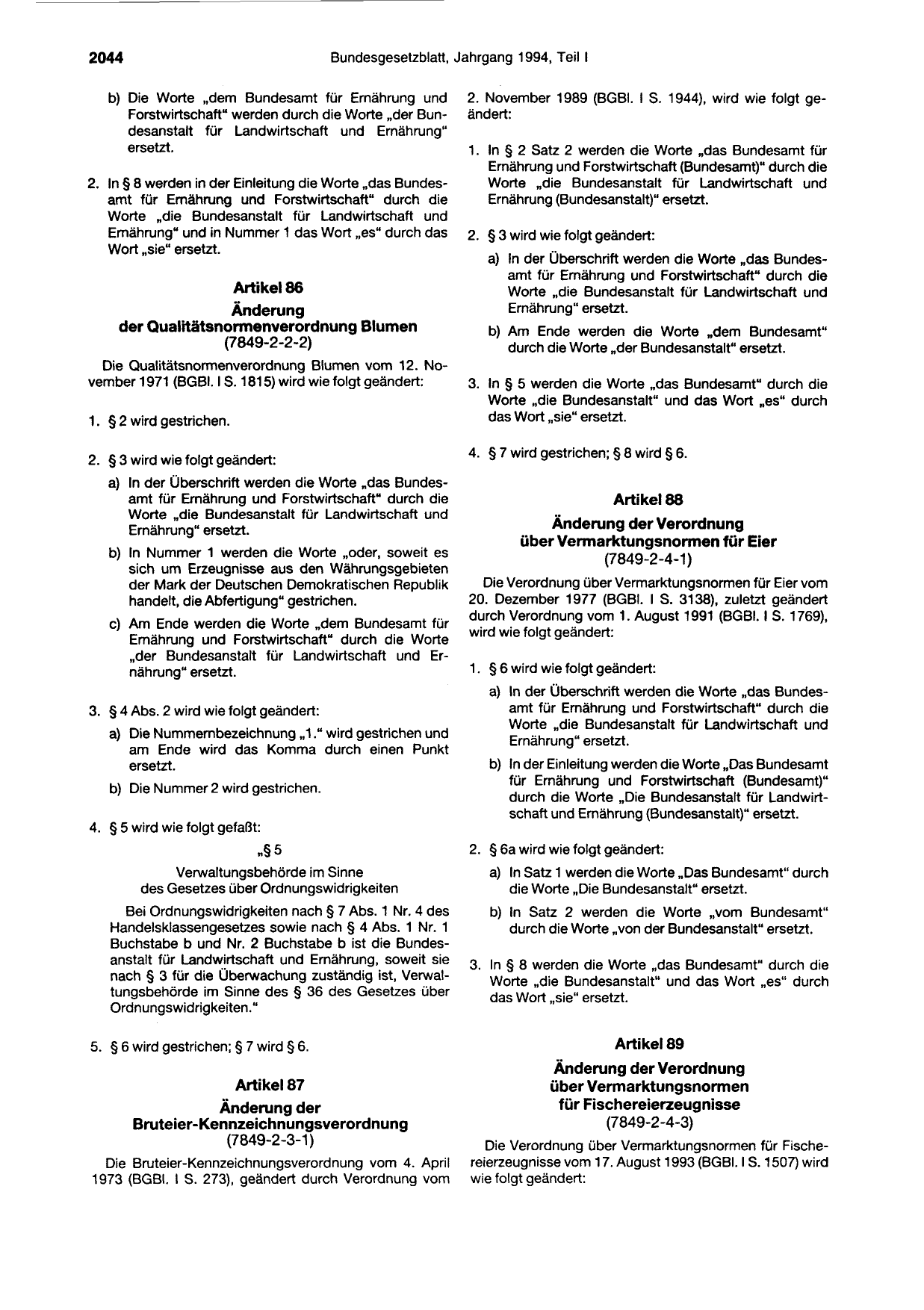 BGBl. 1994, Seite 2044 — Originalseite als Abbildung
