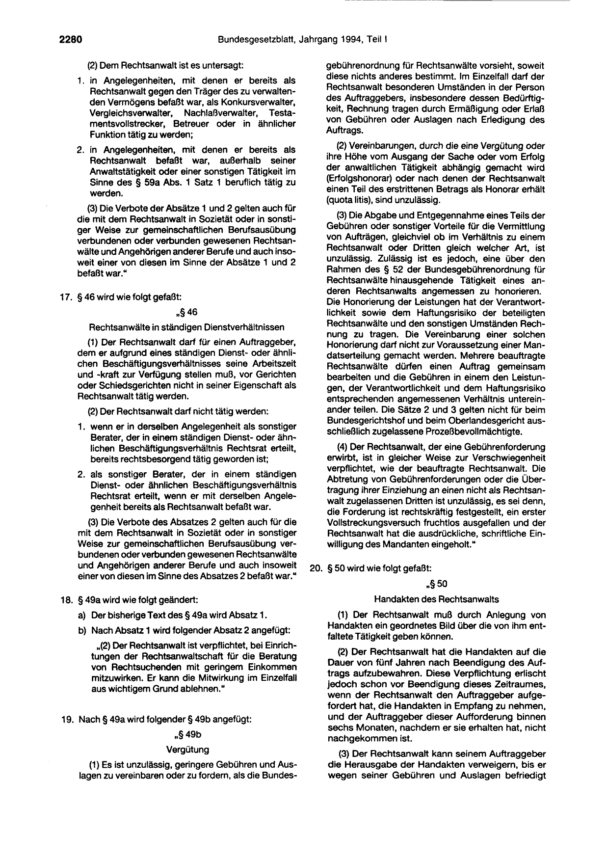 BGBl. 1994, Seite 2280 — Originalseite als Abbildung