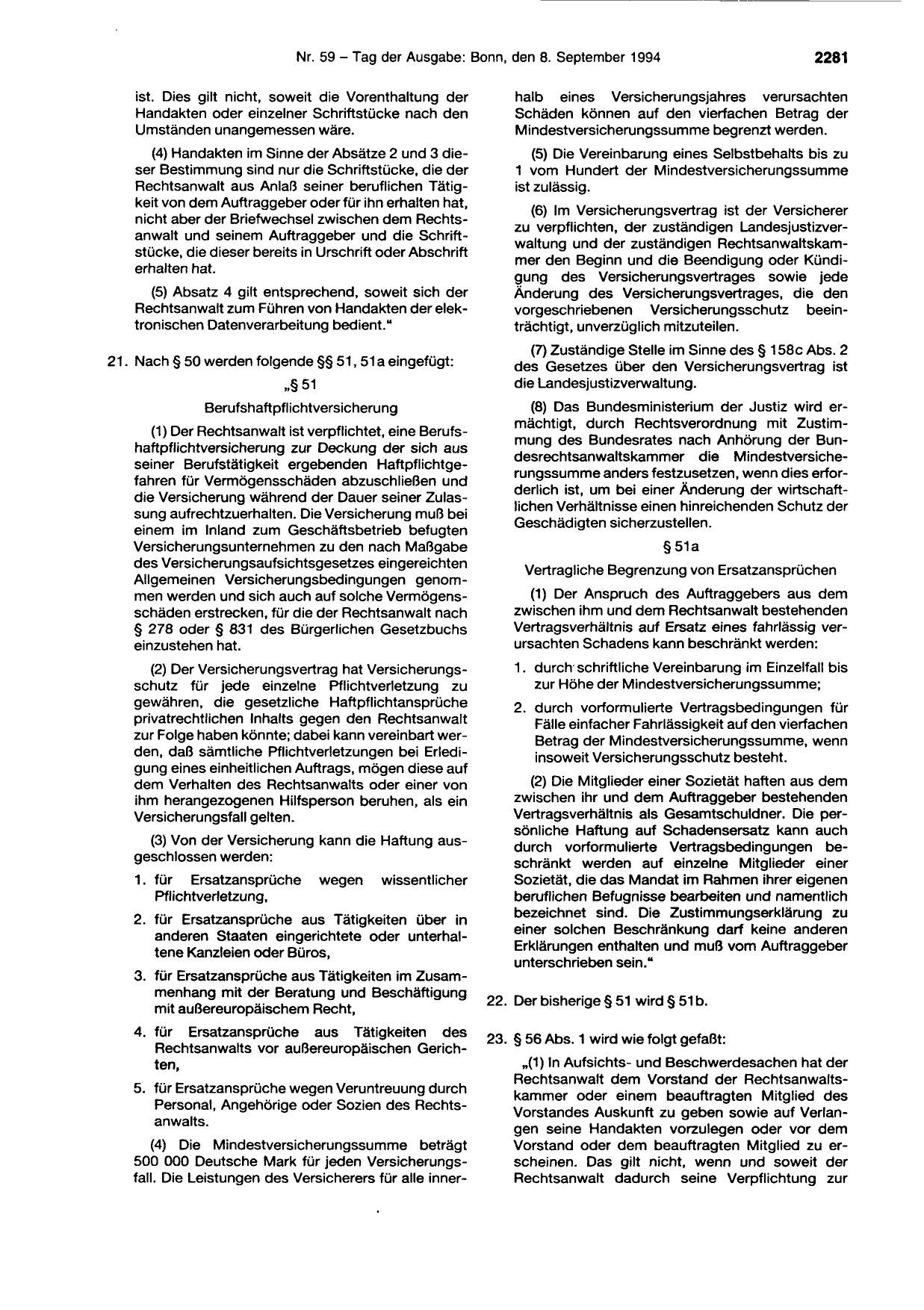 BGBl. 1994, Seite 2281 — Originalseite als Abbildung