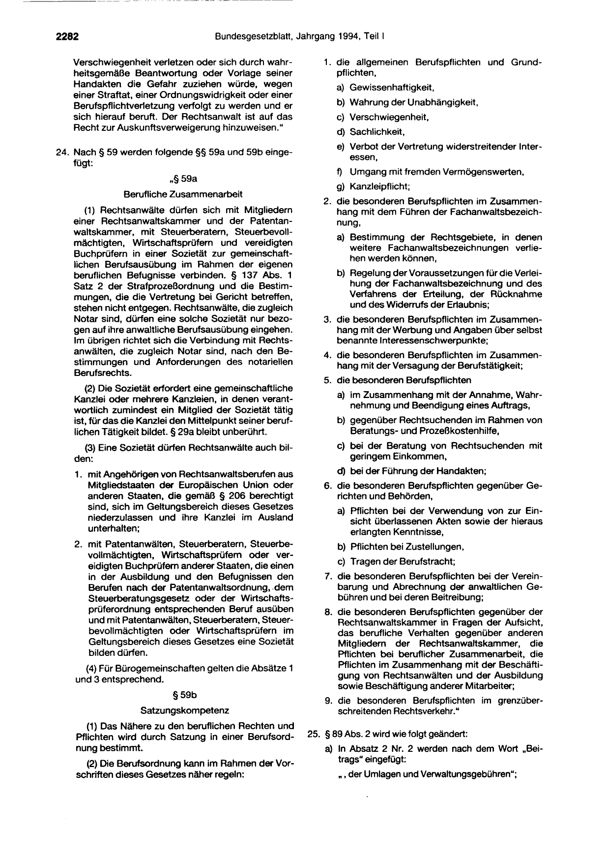 BGBl. 1994, Seite 2282 — Originalseite als Abbildung