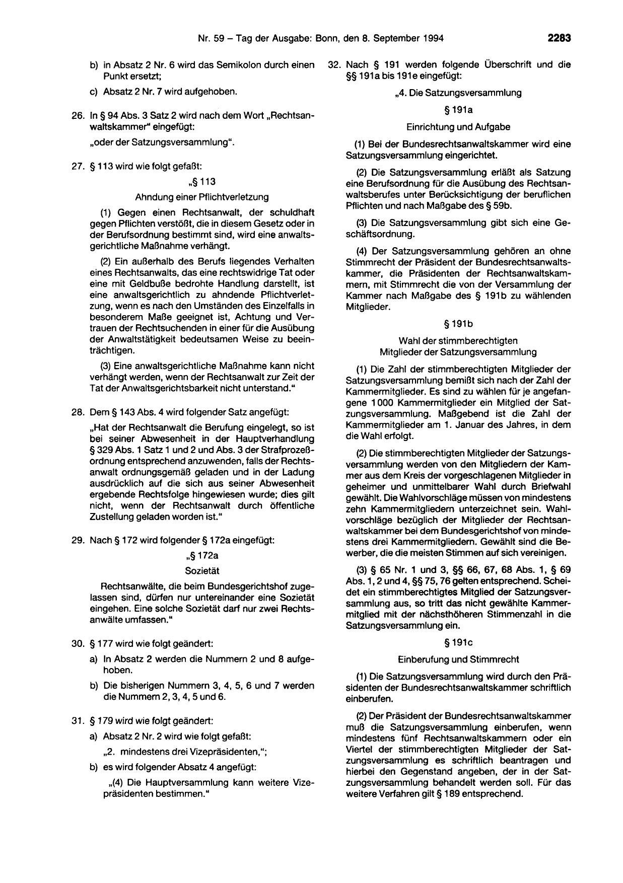 BGBl. 1994, Seite 2283 — Originalseite als Abbildung