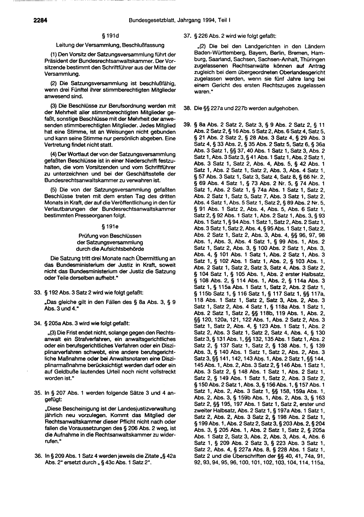 BGBl. 1994, Seite 2284 — Originalseite als Abbildung