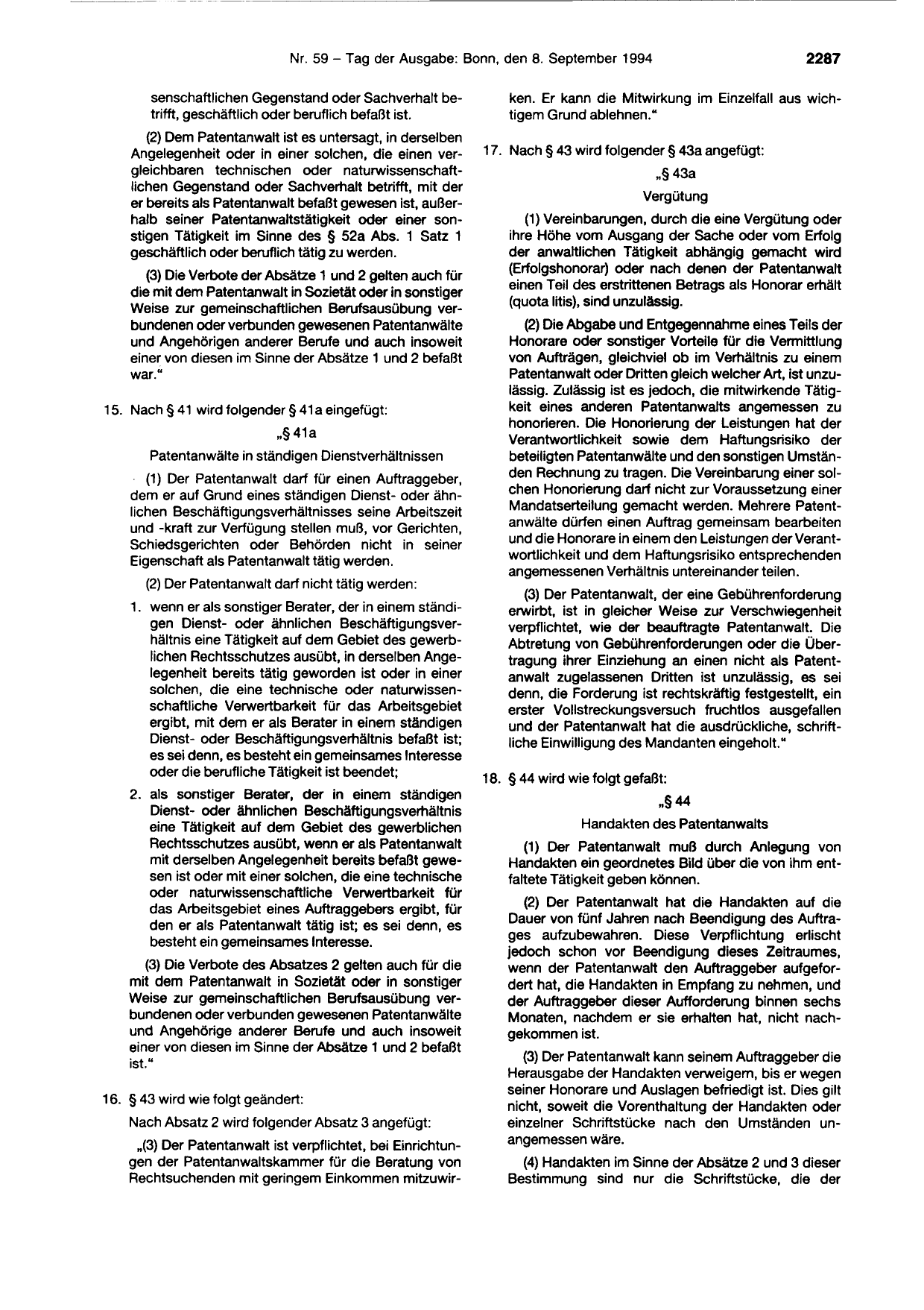 BGBl. 1994, Seite 2287 — Originalseite als Abbildung