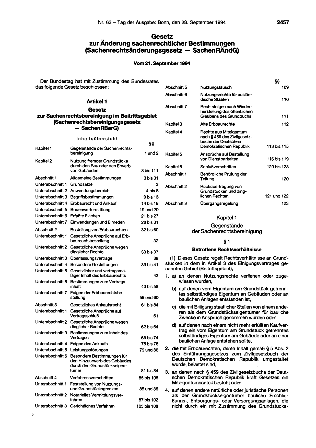 BGBl. 1994, Seite 2457 — Originalseite als Abbildung
