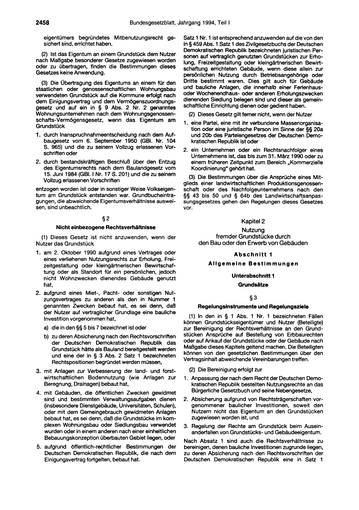 BGBl. 1994, Seite 2458 — Originalseite als Abbildung