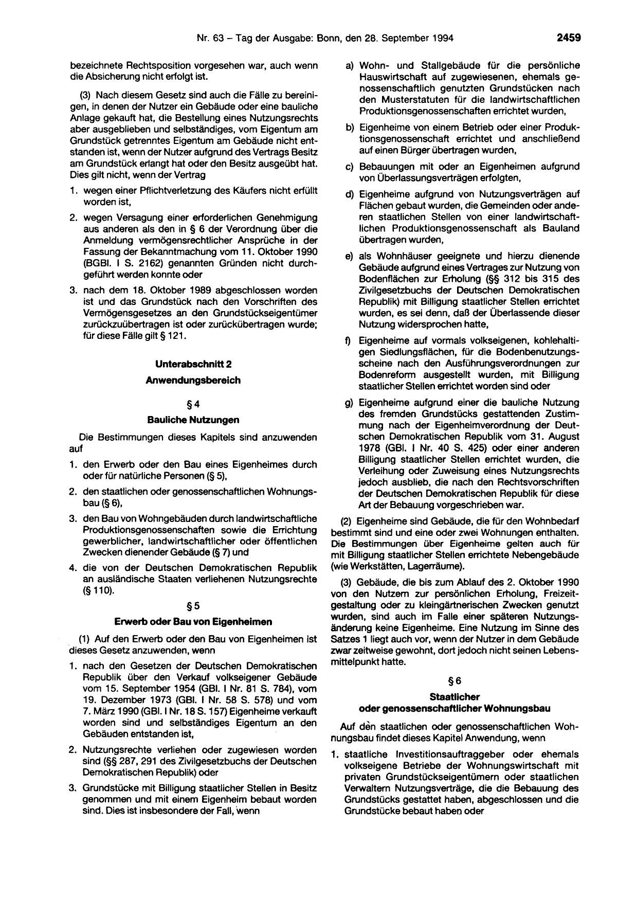 BGBl. 1994, Seite 2459 — Originalseite als Abbildung