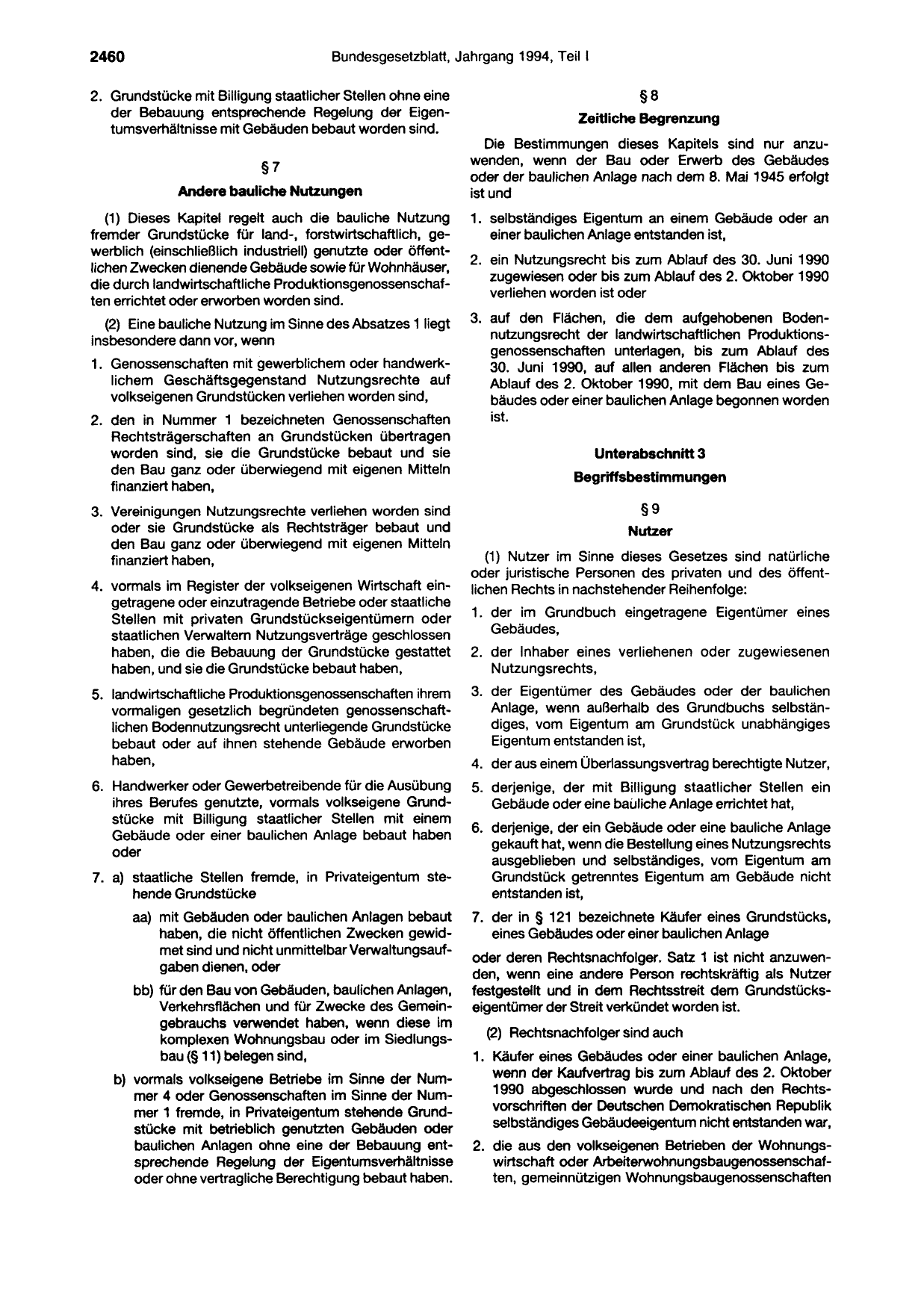BGBl. 1994, Seite 2460 — Originalseite als Abbildung