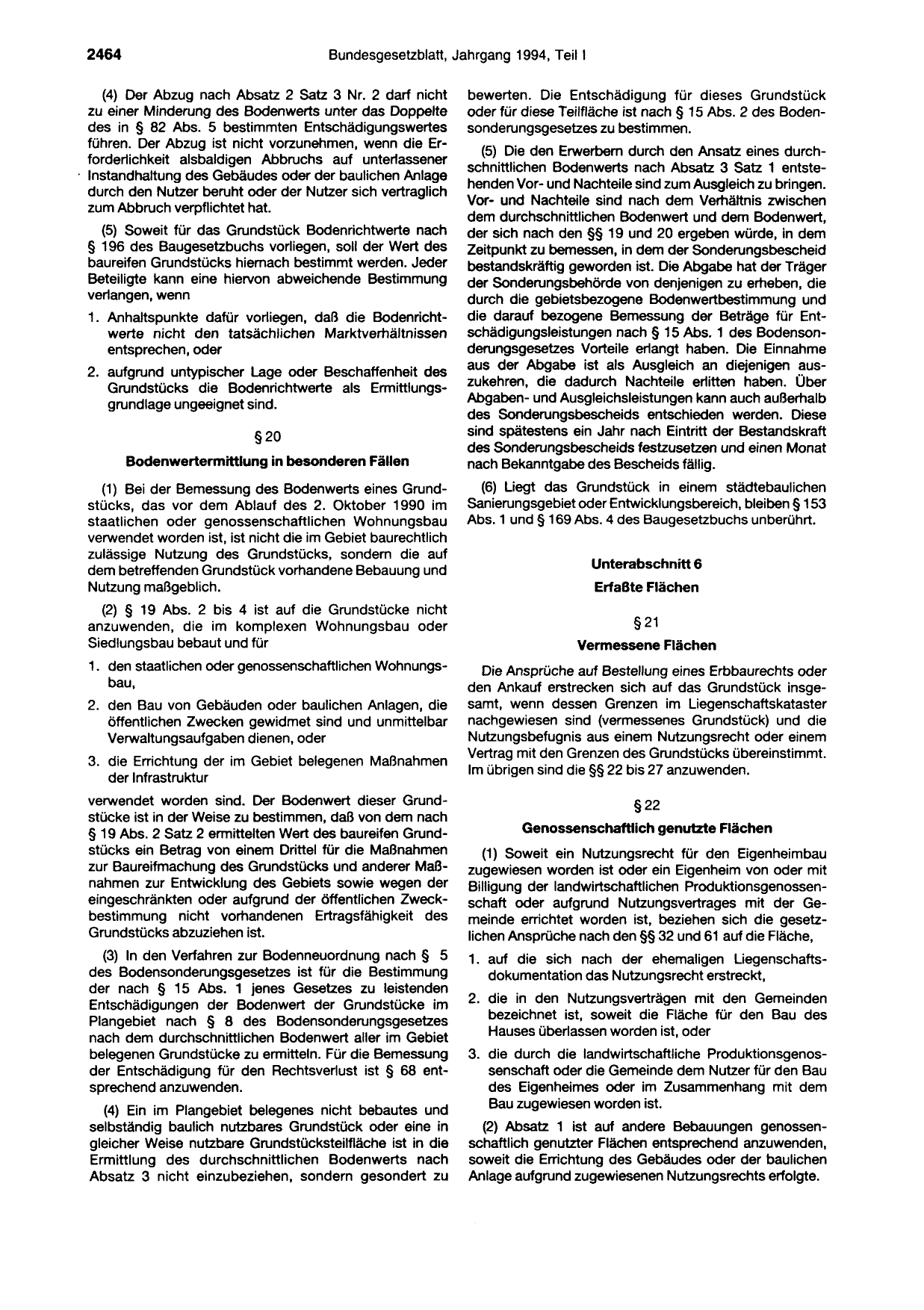 BGBl. 1994, Seite 2464 — Originalseite als Abbildung