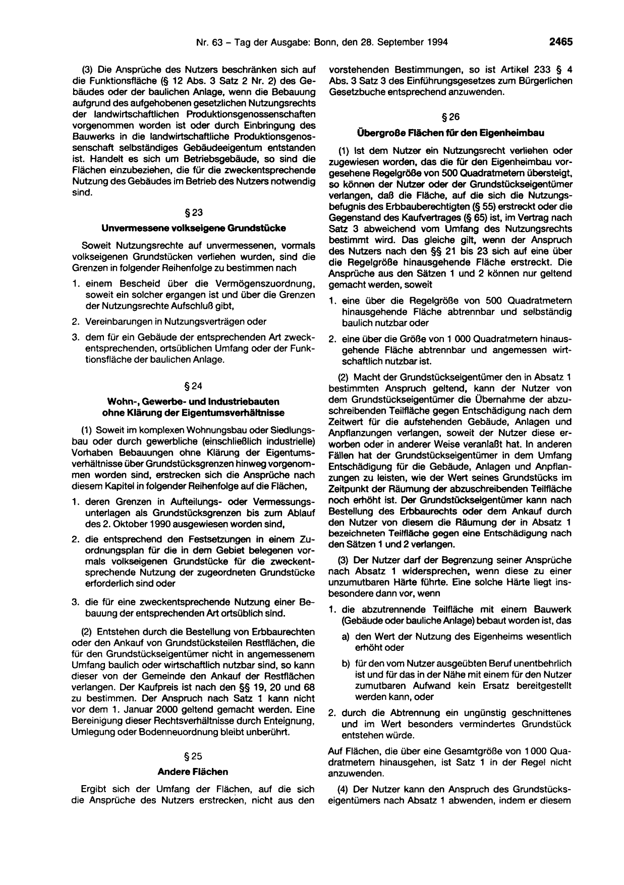 BGBl. 1994, Seite 2465 — Originalseite als Abbildung