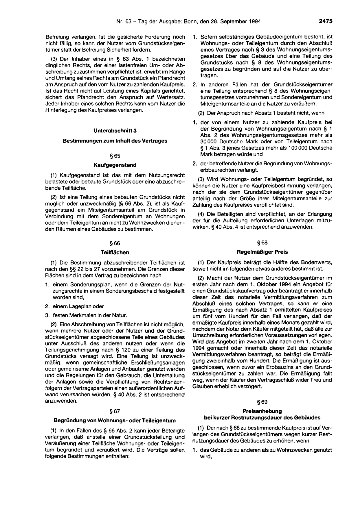 BGBl. 1994, Seite 2475 — Originalseite als Abbildung