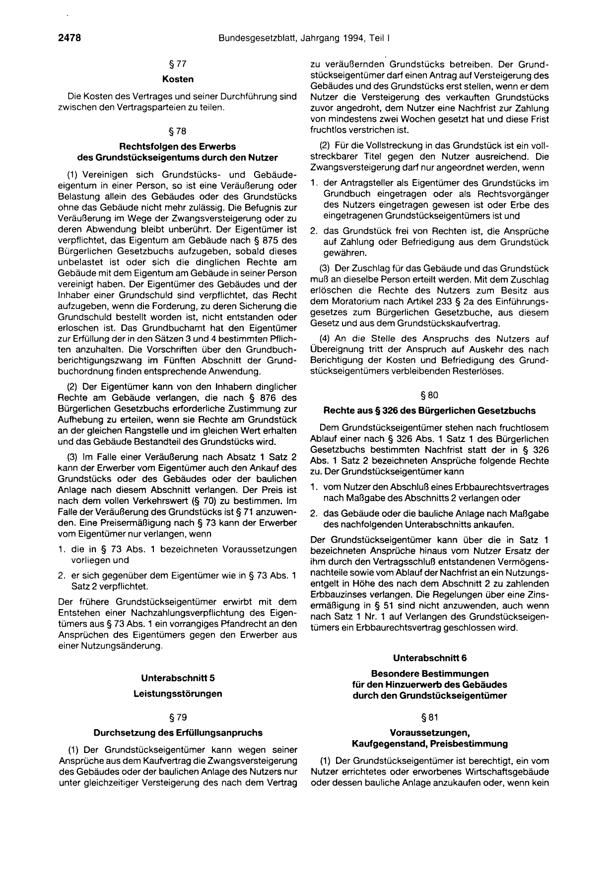 BGBl. 1994, Seite 2478 — Originalseite als Abbildung