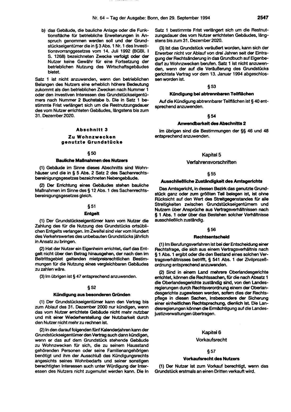 BGBl. 1994, Seite 2547 — Originalseite als Abbildung