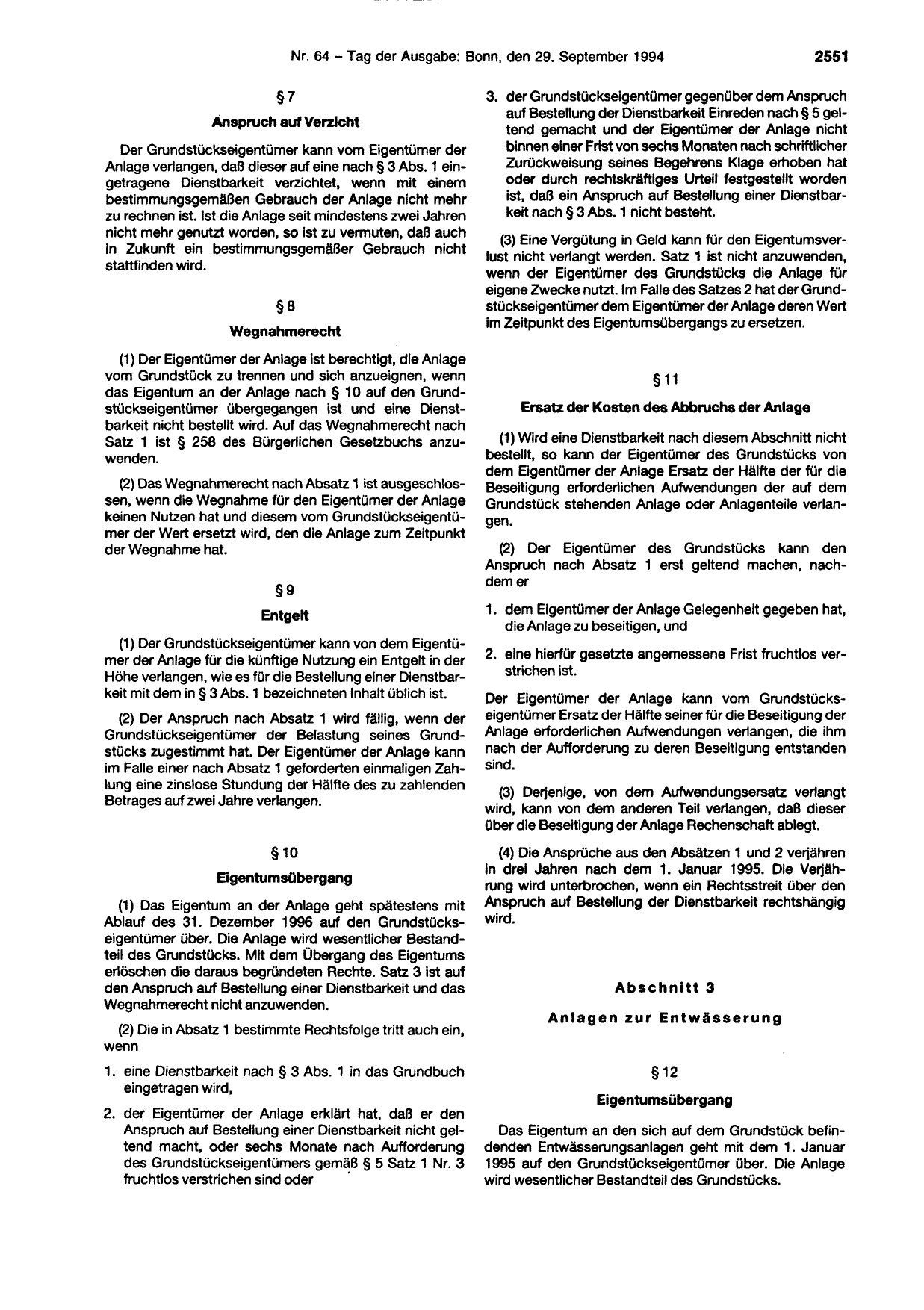 BGBl. 1994, Seite 2551 — Originalseite als Abbildung