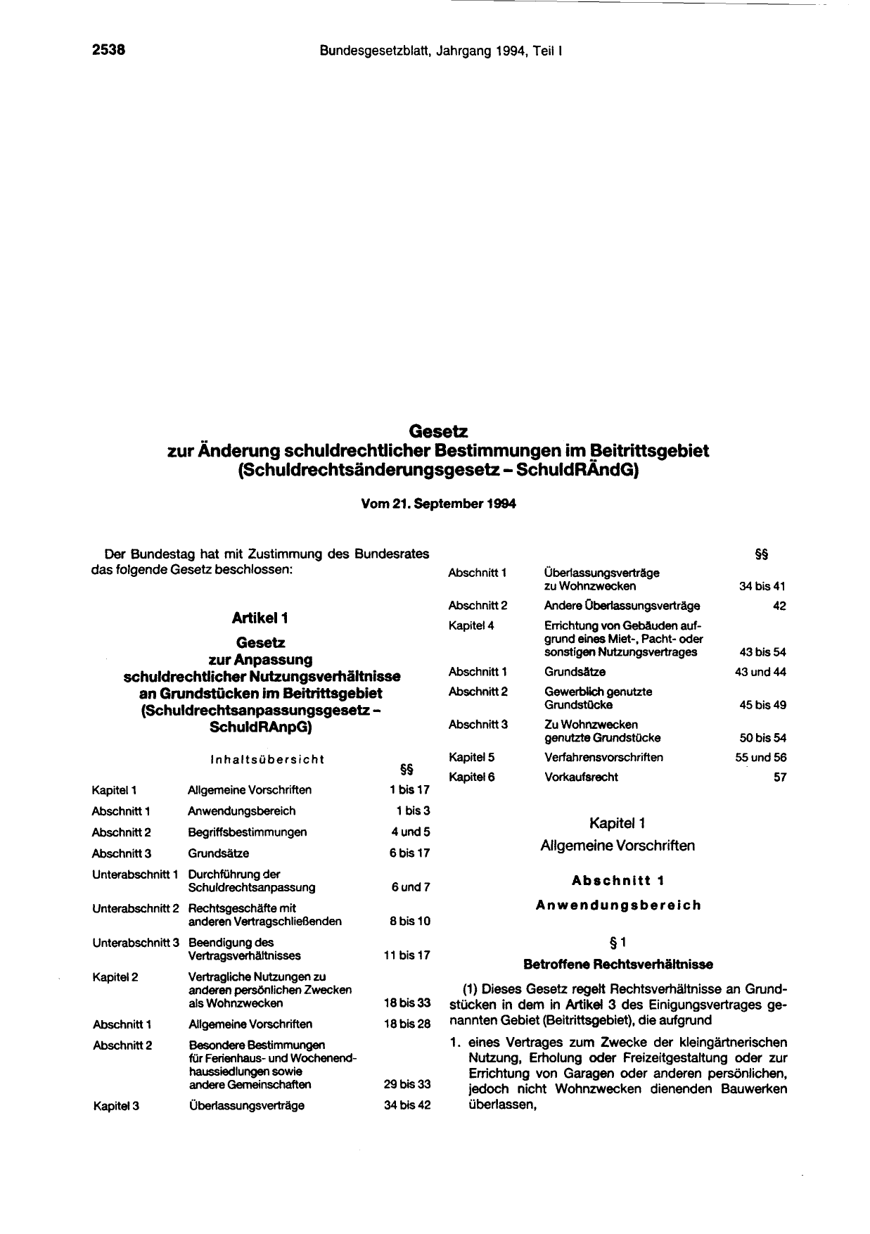 BGBl. 1994, Seite 2538 — Originalseite als Abbildung