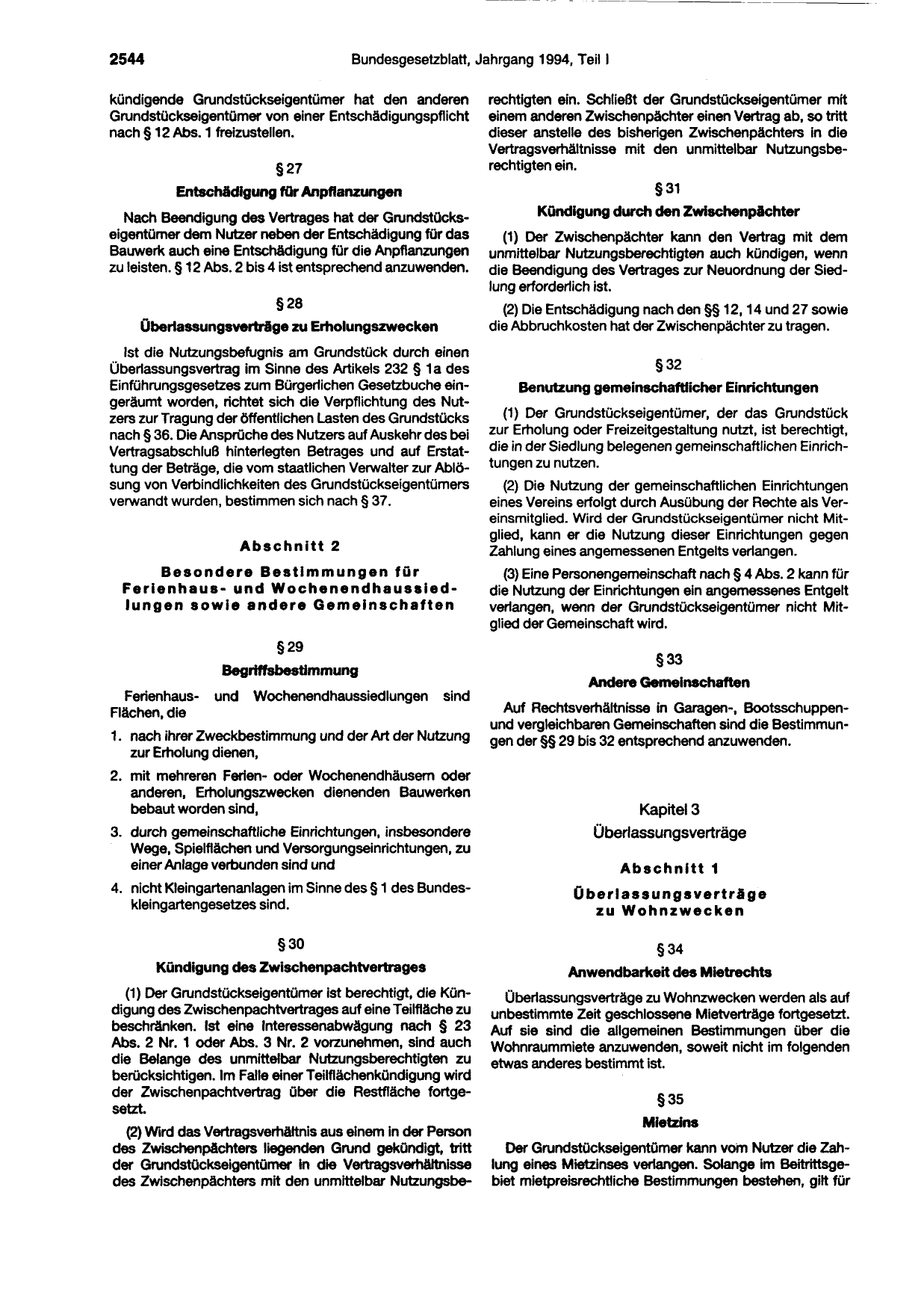 BGBl. 1994, Seite 2544 — Originalseite als Abbildung