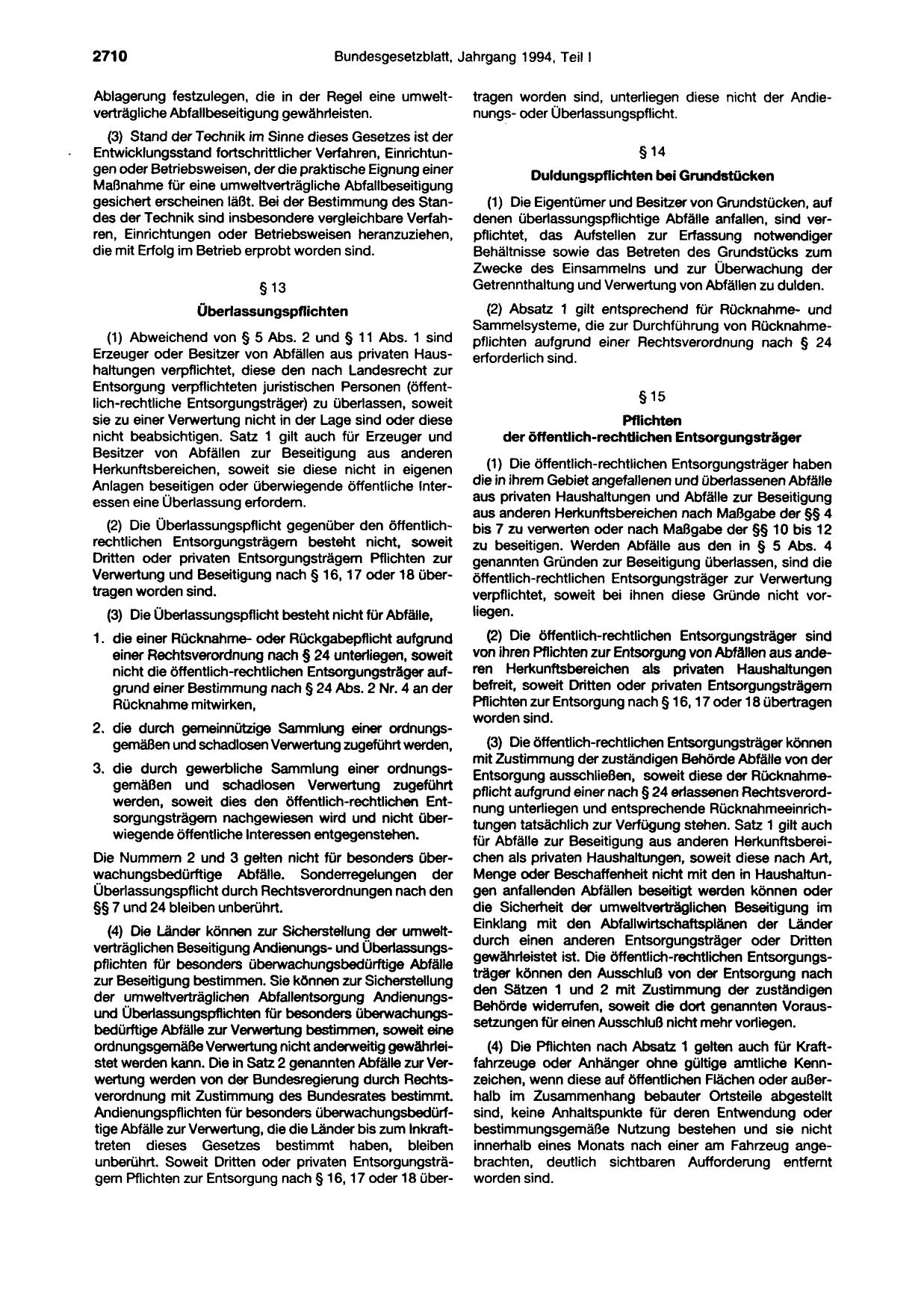 BGBl. 1994, Seite 2710 — Originalseite als Abbildung