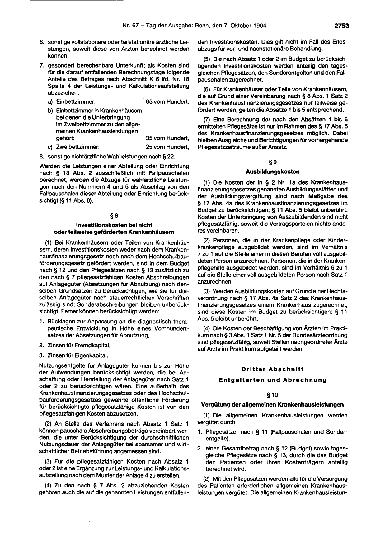 BGBl. 1994, Seite 2753 — Originalseite als Abbildung