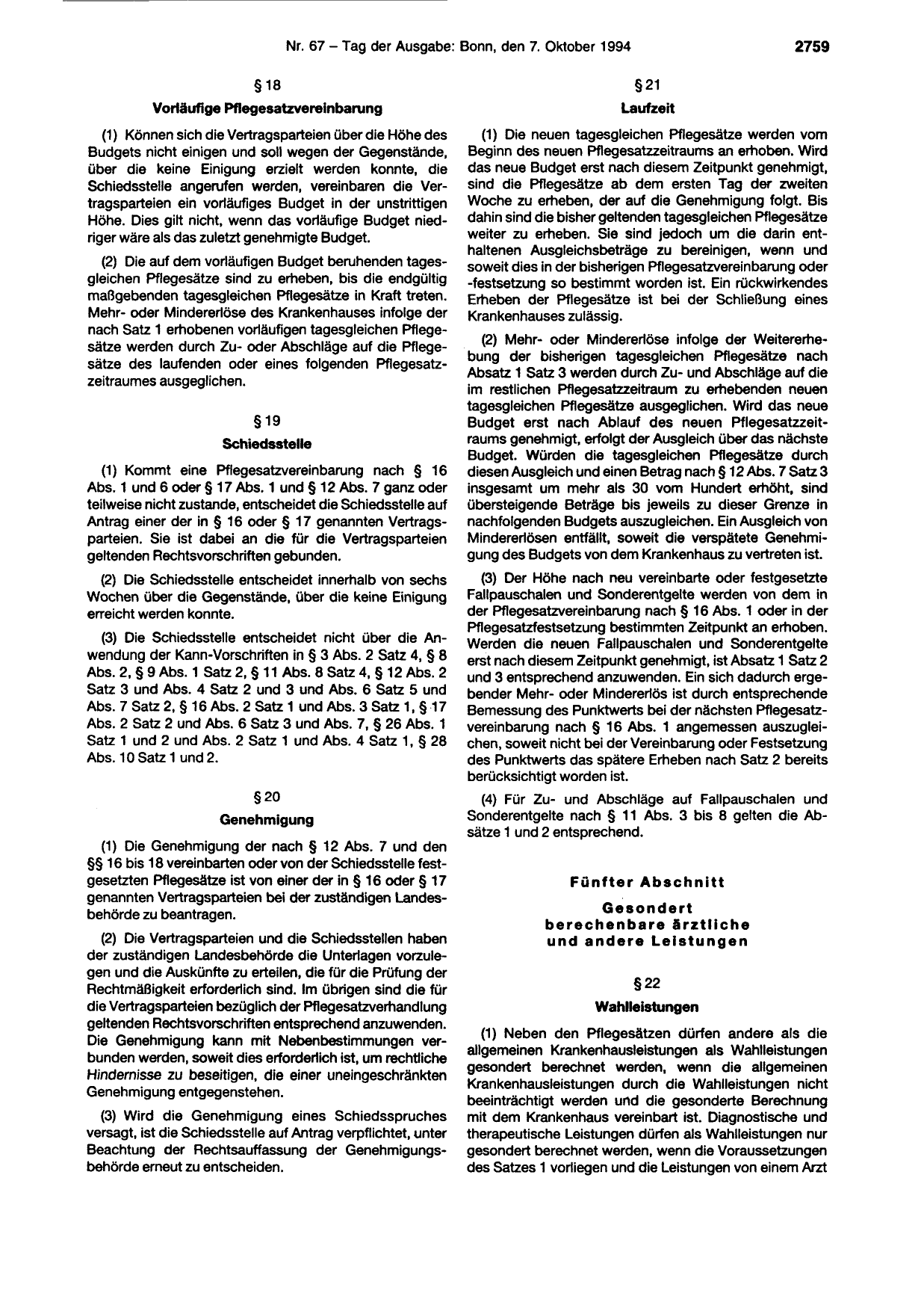 BGBl. 1994, Seite 2759 — Originalseite als Abbildung