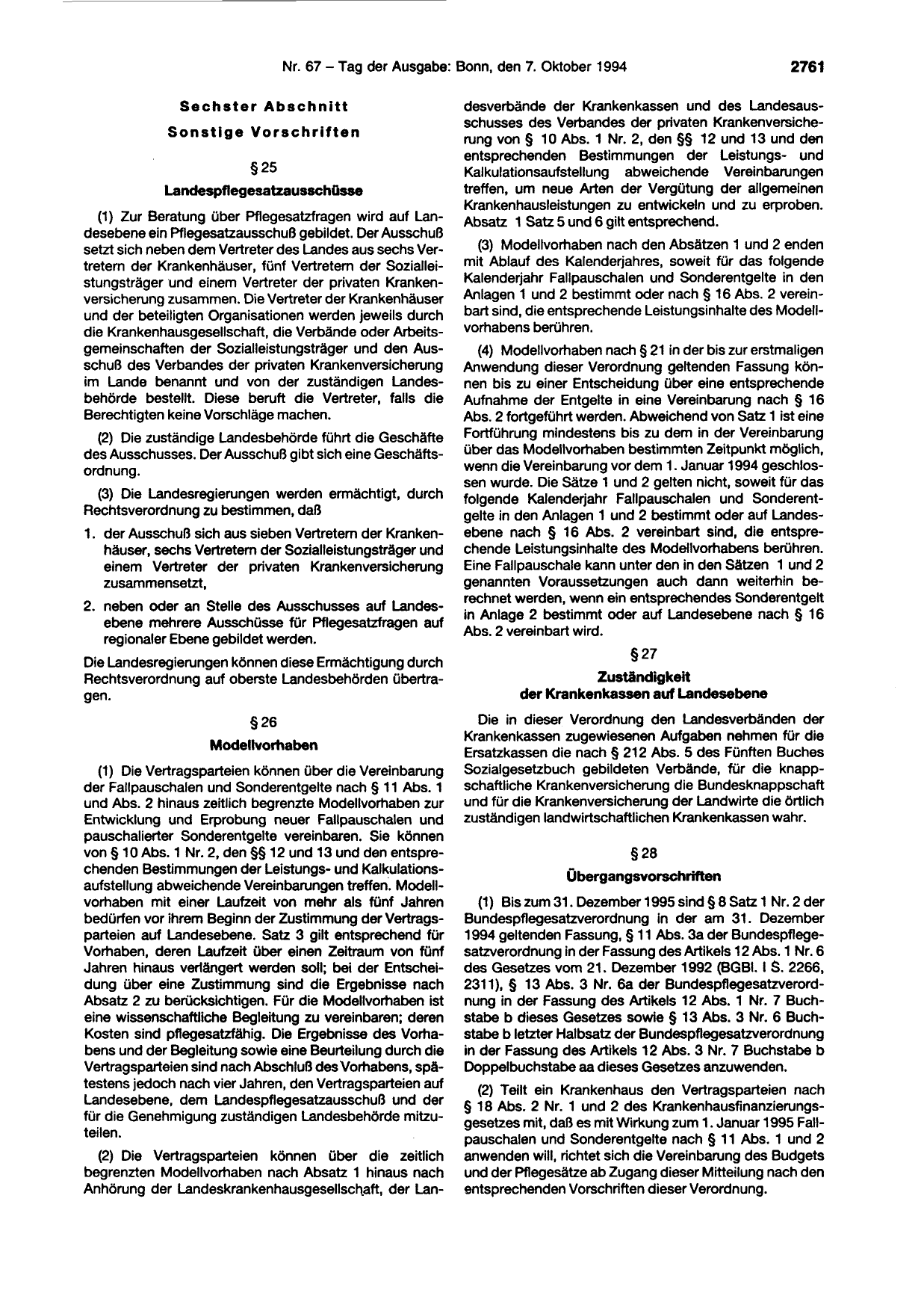 BGBl. 1994, Seite 2761 — Originalseite als Abbildung