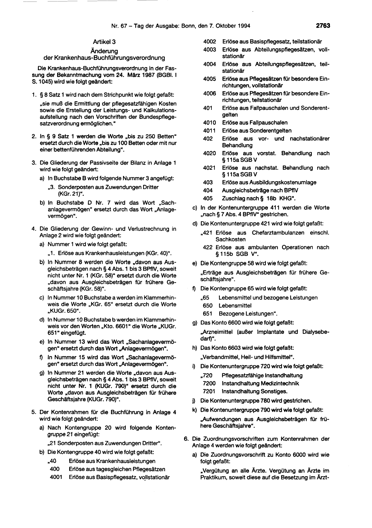 BGBl. 1994, Seite 2763 — Originalseite als Abbildung