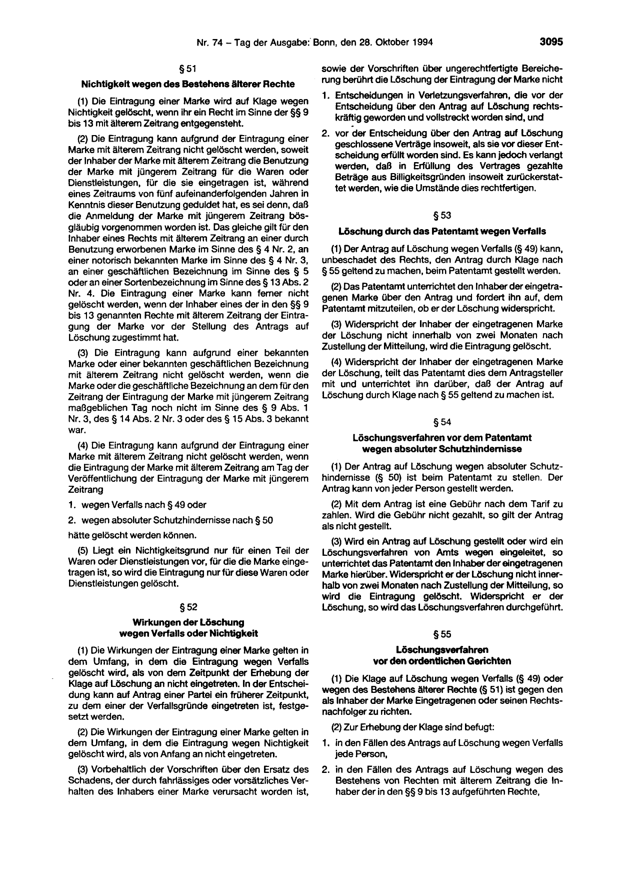 BGBl. 1994, Seite 3095 — Originalseite als Abbildung