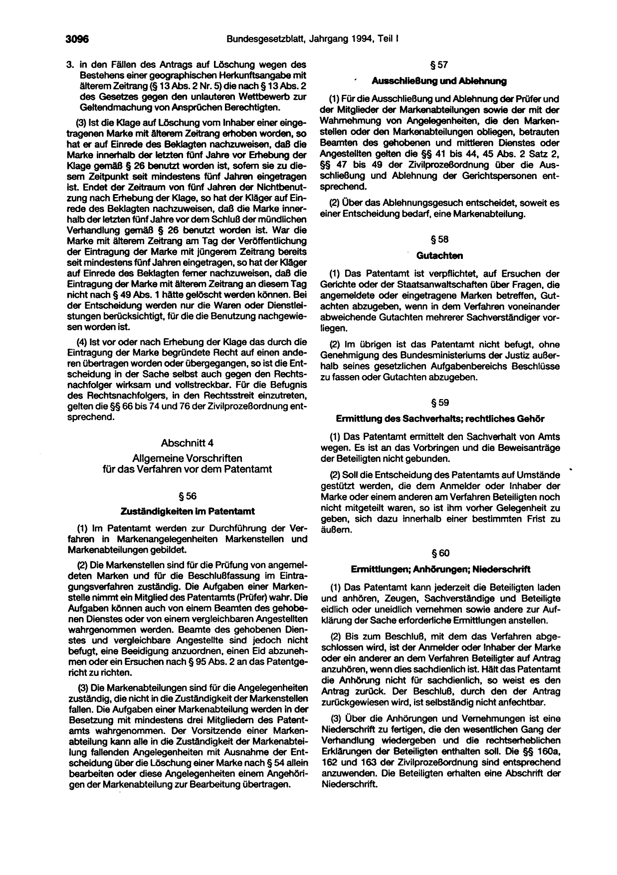 BGBl. 1994, Seite 3096 — Originalseite als Abbildung