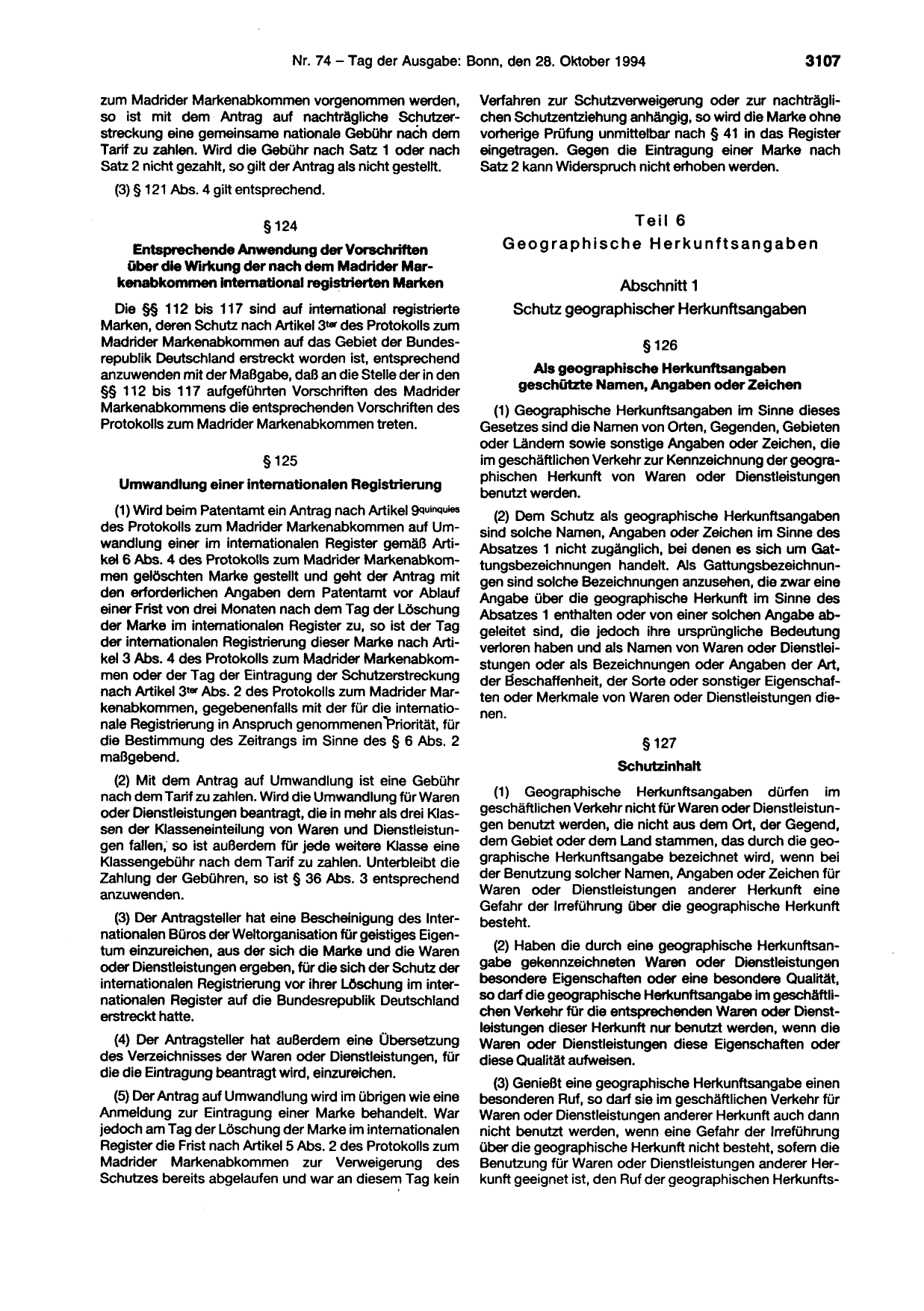 BGBl. 1994, Seite 3107 — Originalseite als Abbildung