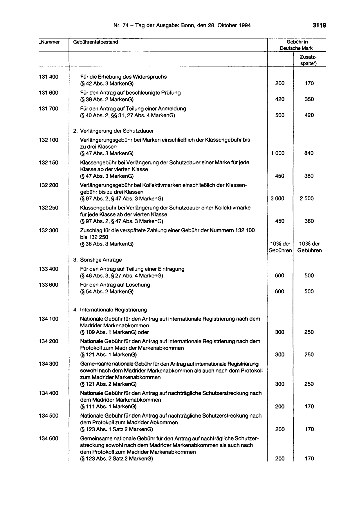 BGBl. 1994, Seite 3119 — Originalseite als Abbildung