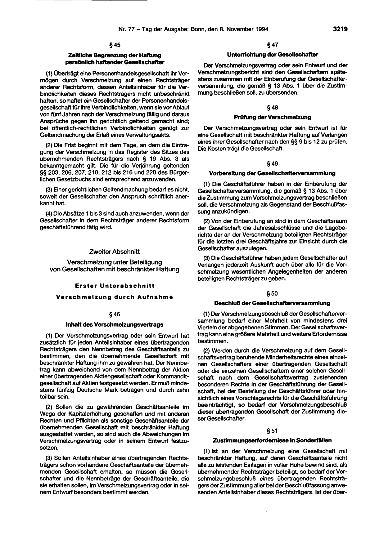 BGBl. 1994, Seite 3219 — Originalseite als Abbildung