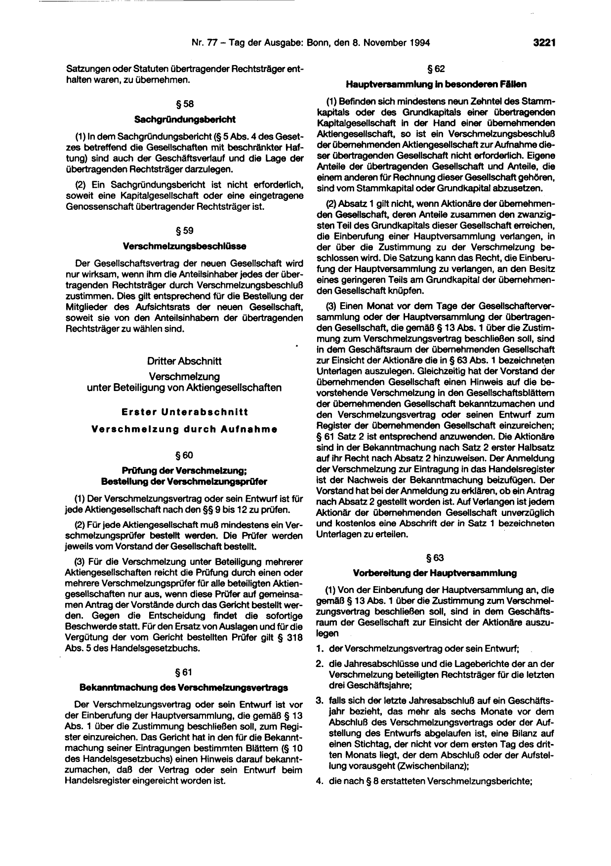 BGBl. 1994, Seite 3221 — Originalseite als Abbildung