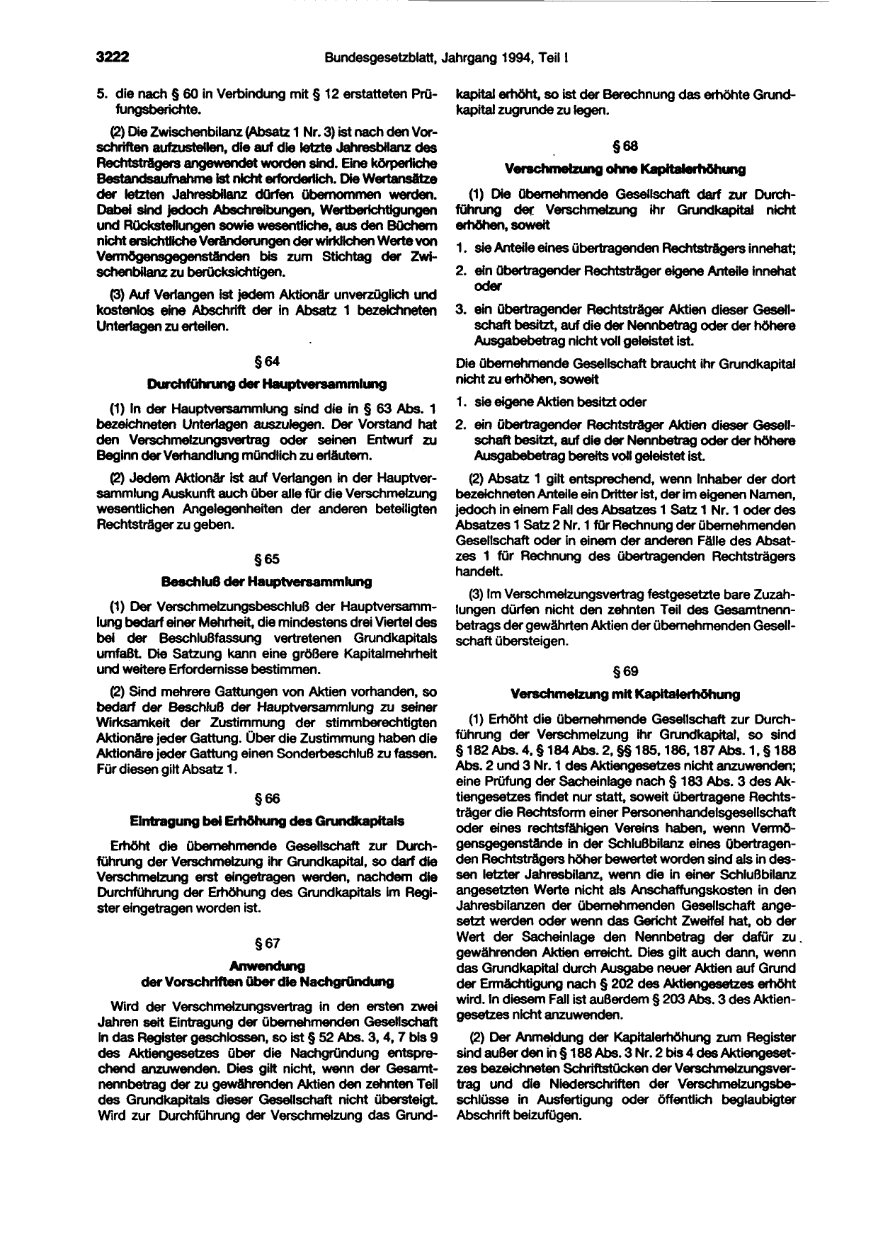 BGBl. 1994, Seite 3222 — Originalseite als Abbildung