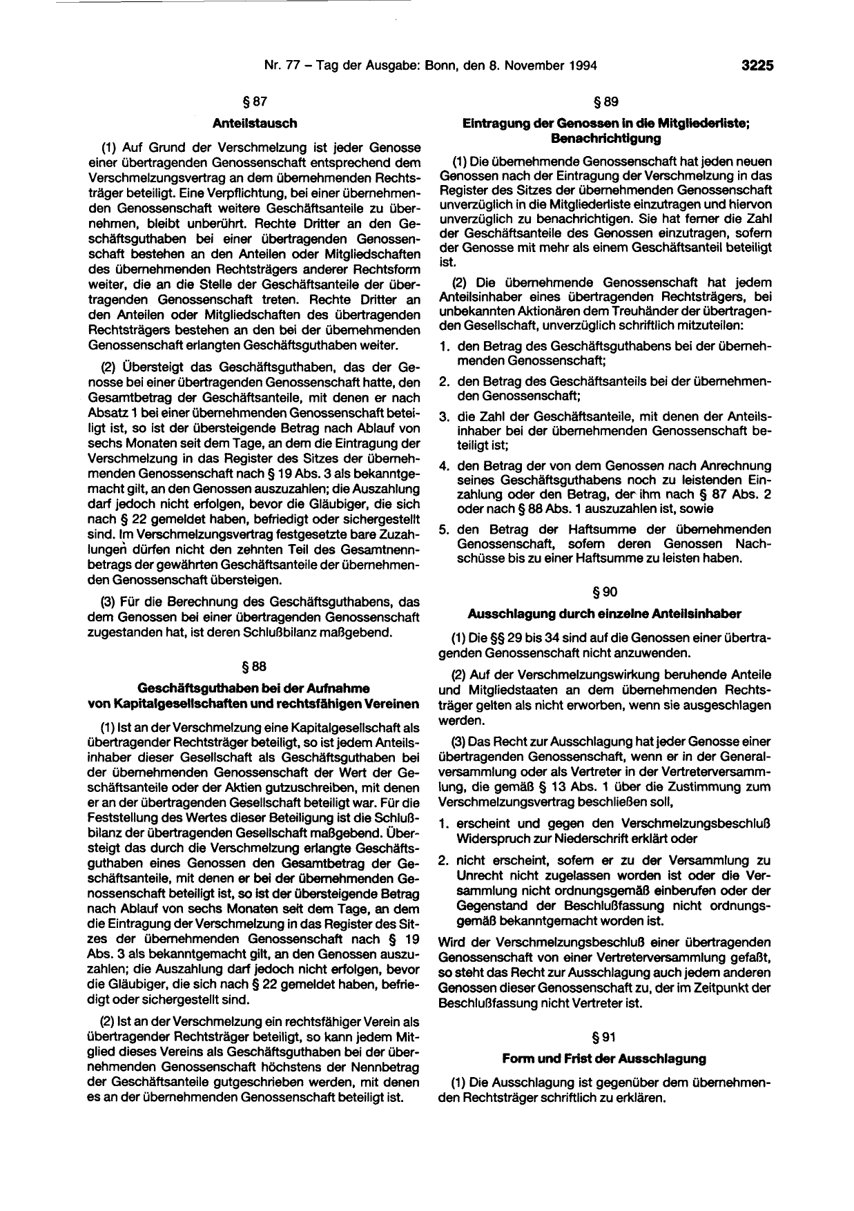 BGBl. 1994, Seite 3225 — Originalseite als Abbildung