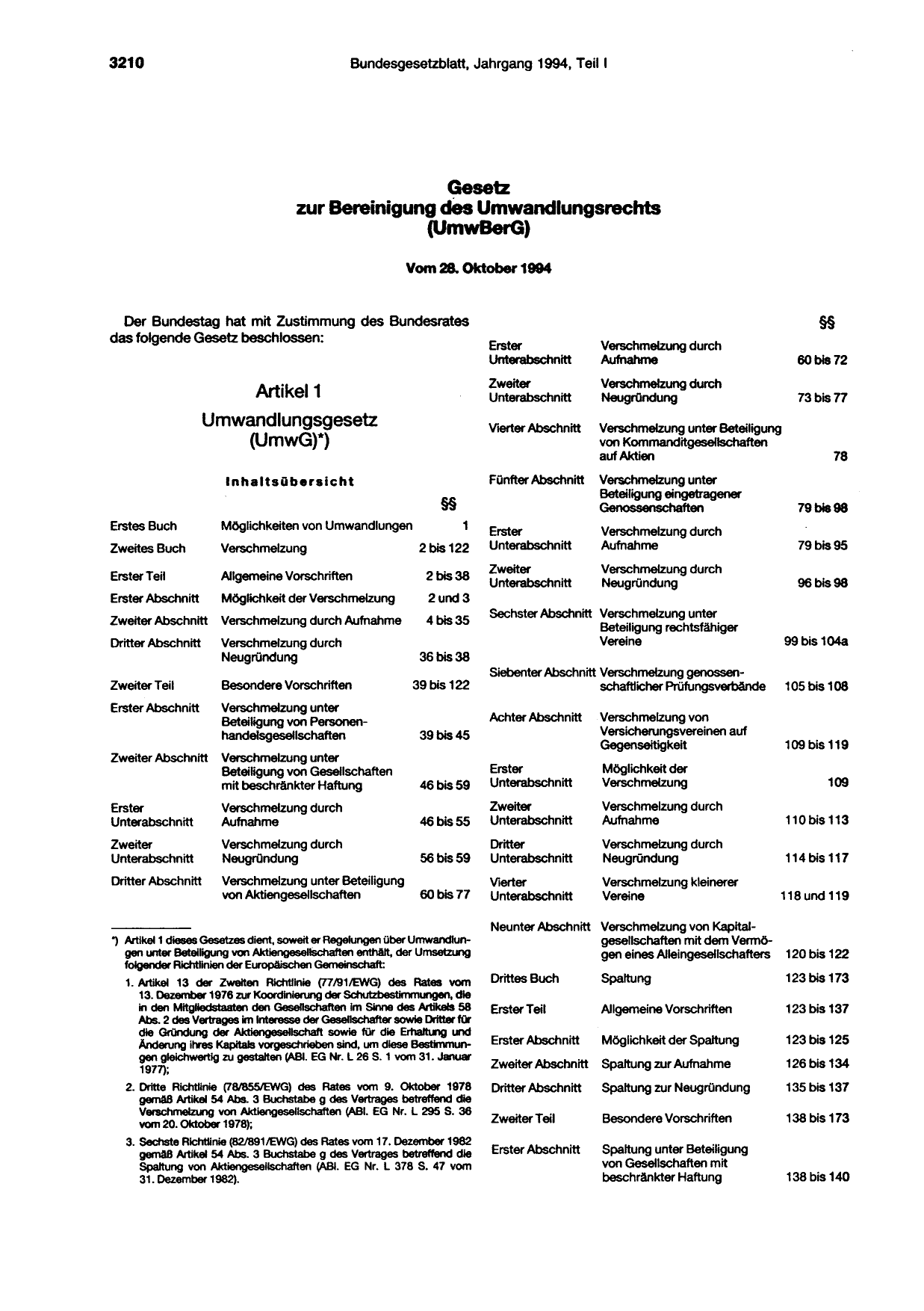 BGBl. 1994, Seite 3210 — Originalseite als Abbildung