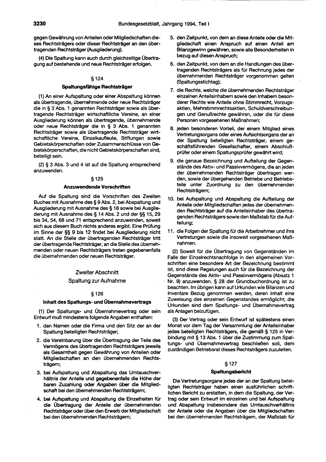 BGBl. 1994, Seite 3230 — Originalseite als Abbildung