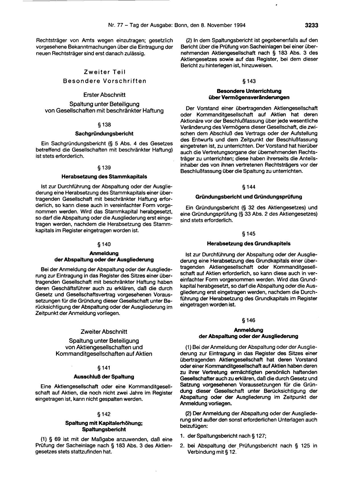 BGBl. 1994, Seite 3233 — Originalseite als Abbildung