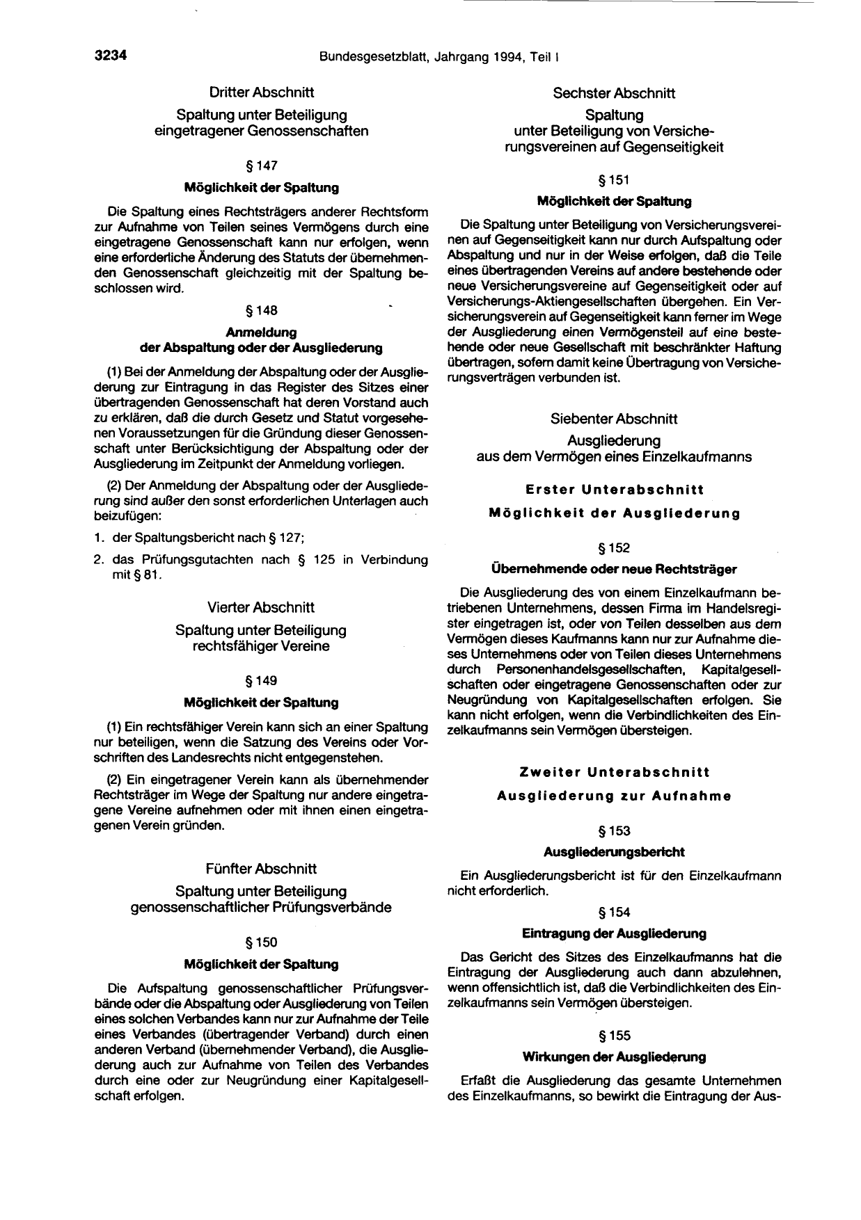 BGBl. 1994, Seite 3234 — Originalseite als Abbildung