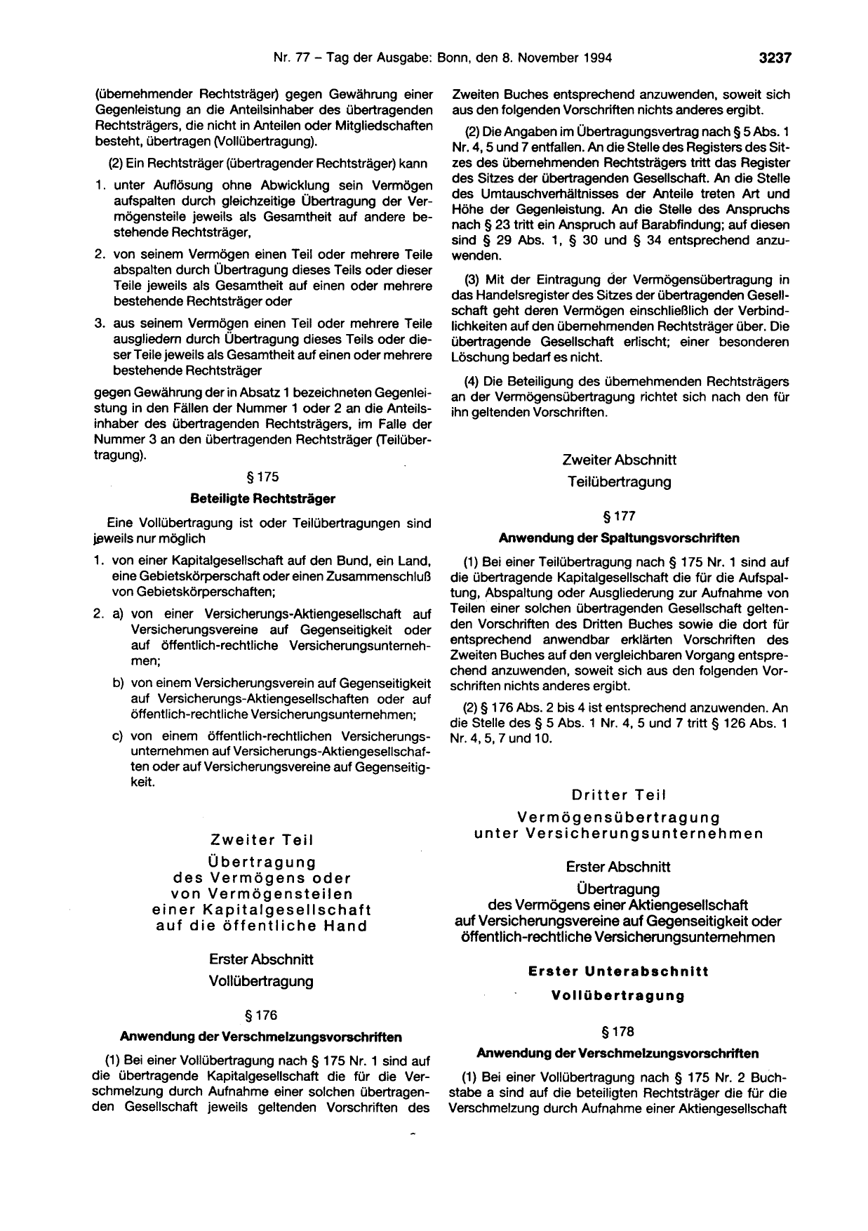 BGBl. 1994, Seite 3237 — Originalseite als Abbildung
