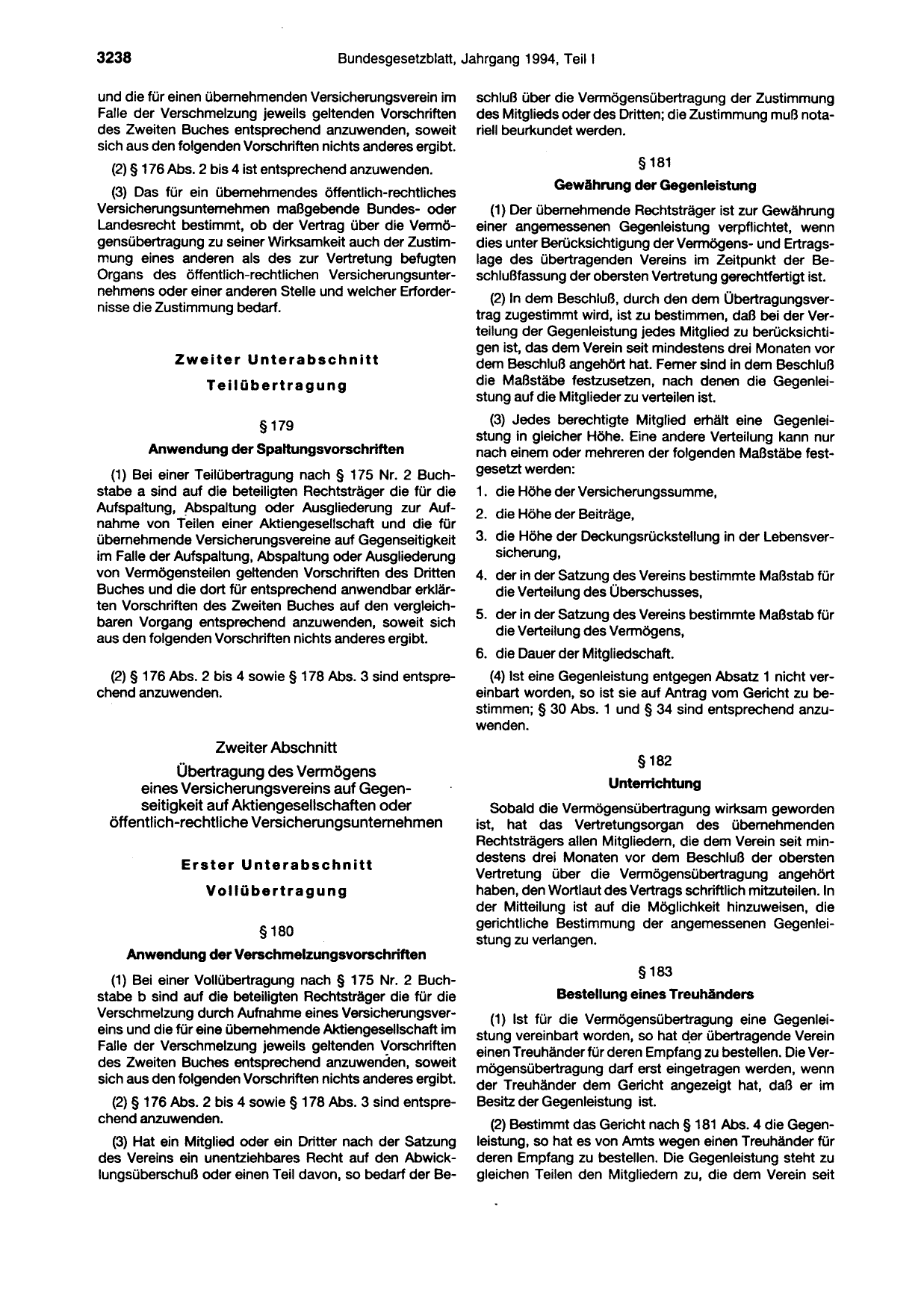 BGBl. 1994, Seite 3238 — Originalseite als Abbildung