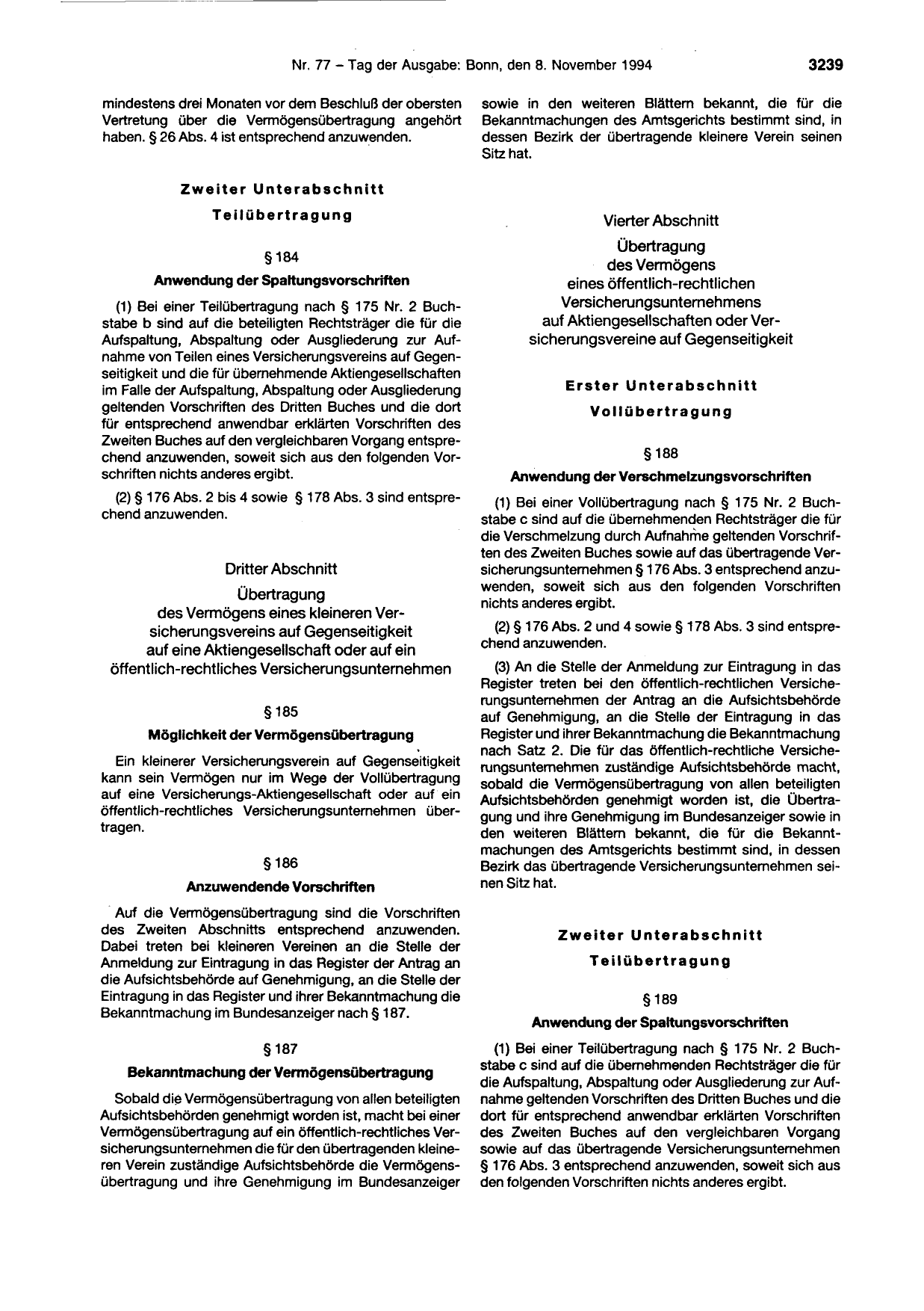 BGBl. 1994, Seite 3239 — Originalseite als Abbildung