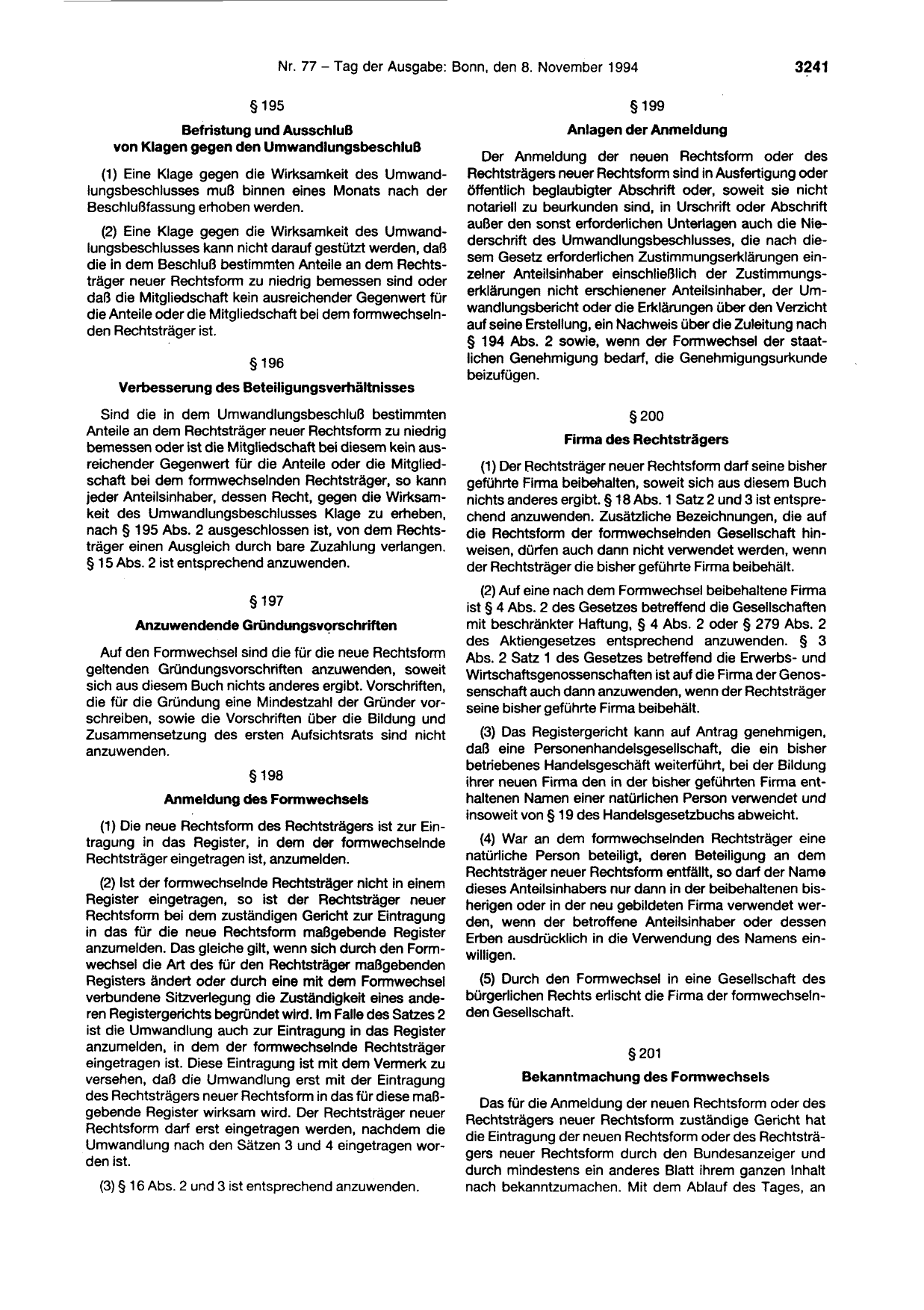 BGBl. 1994, Seite 3241 — Originalseite als Abbildung